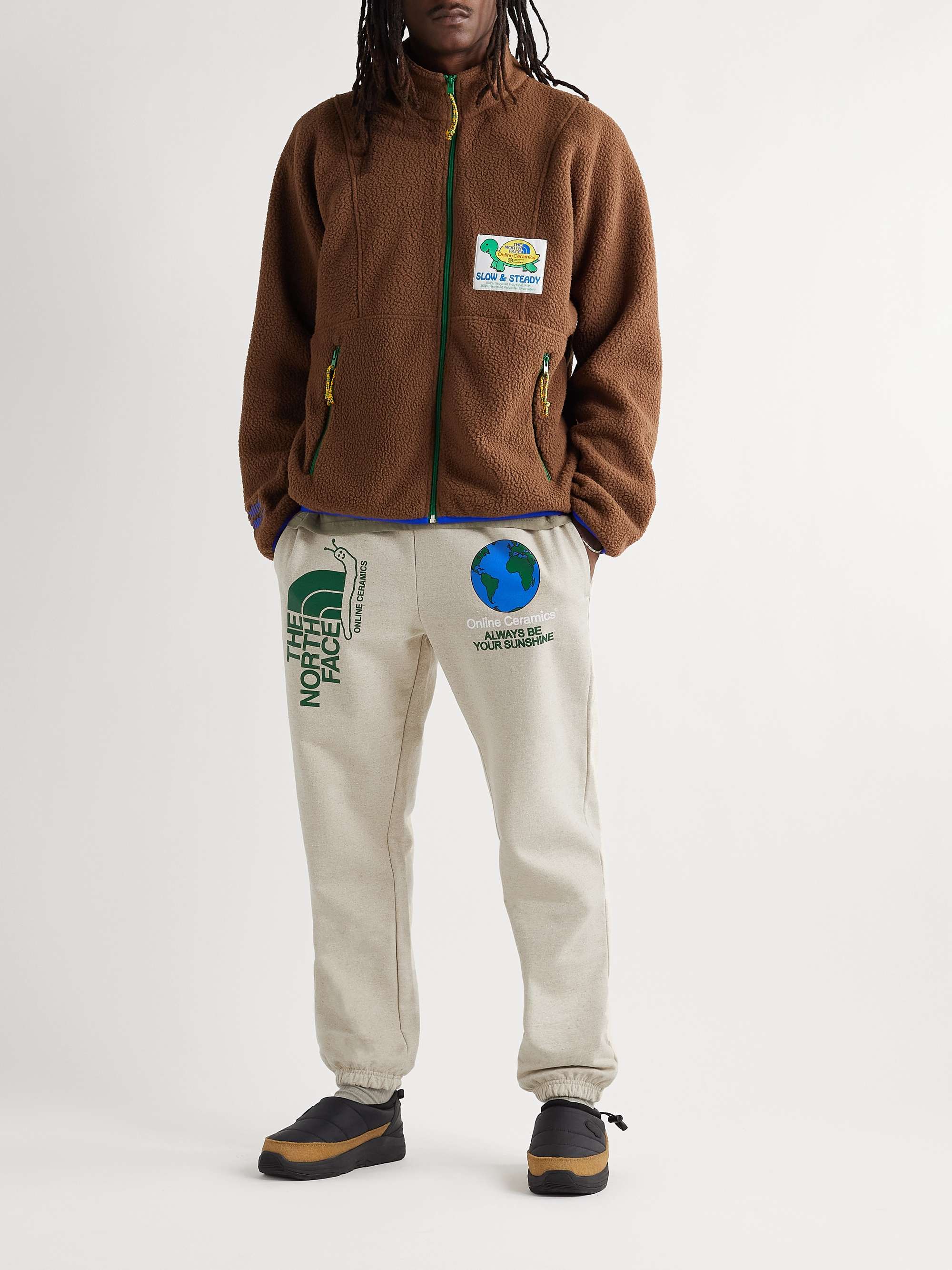THE NORTH FACE + Online Ceramics Tapered Printed Slub Cotton-Blend Jersey Sweatpants