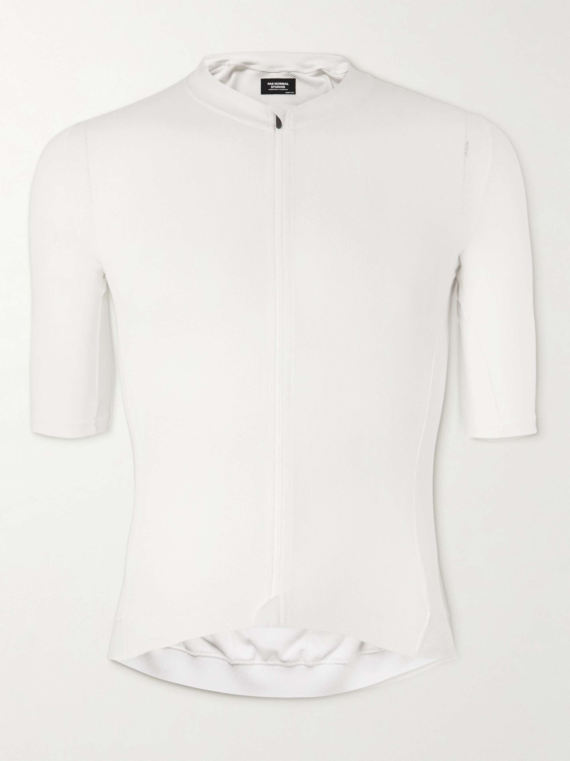파 노말 스튜디오 사이클링 의류 PAS NORMAL STUDIOS Solitude Logo-Print Stretch-Mesh Cycling Jersey,White