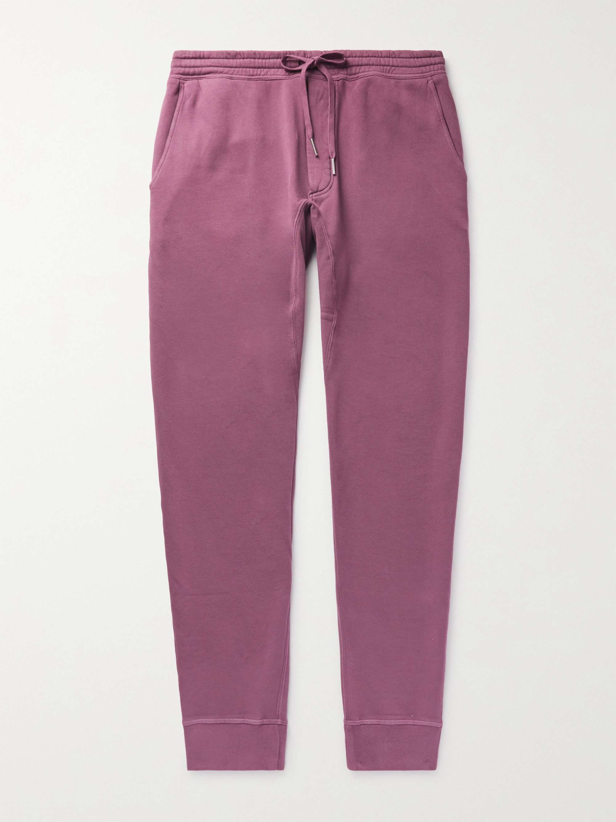 TOM FORD Tapered Garment-Dyed Cotton-Jersey Sweatpants