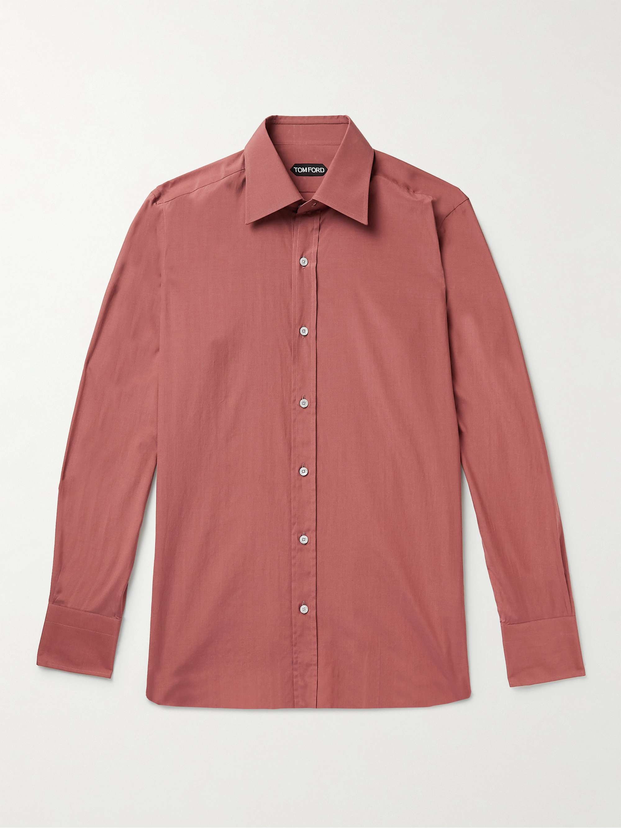 TOM FORD Slim-Fit Button-Down Collar Silk and Cotton-Blend Shirt