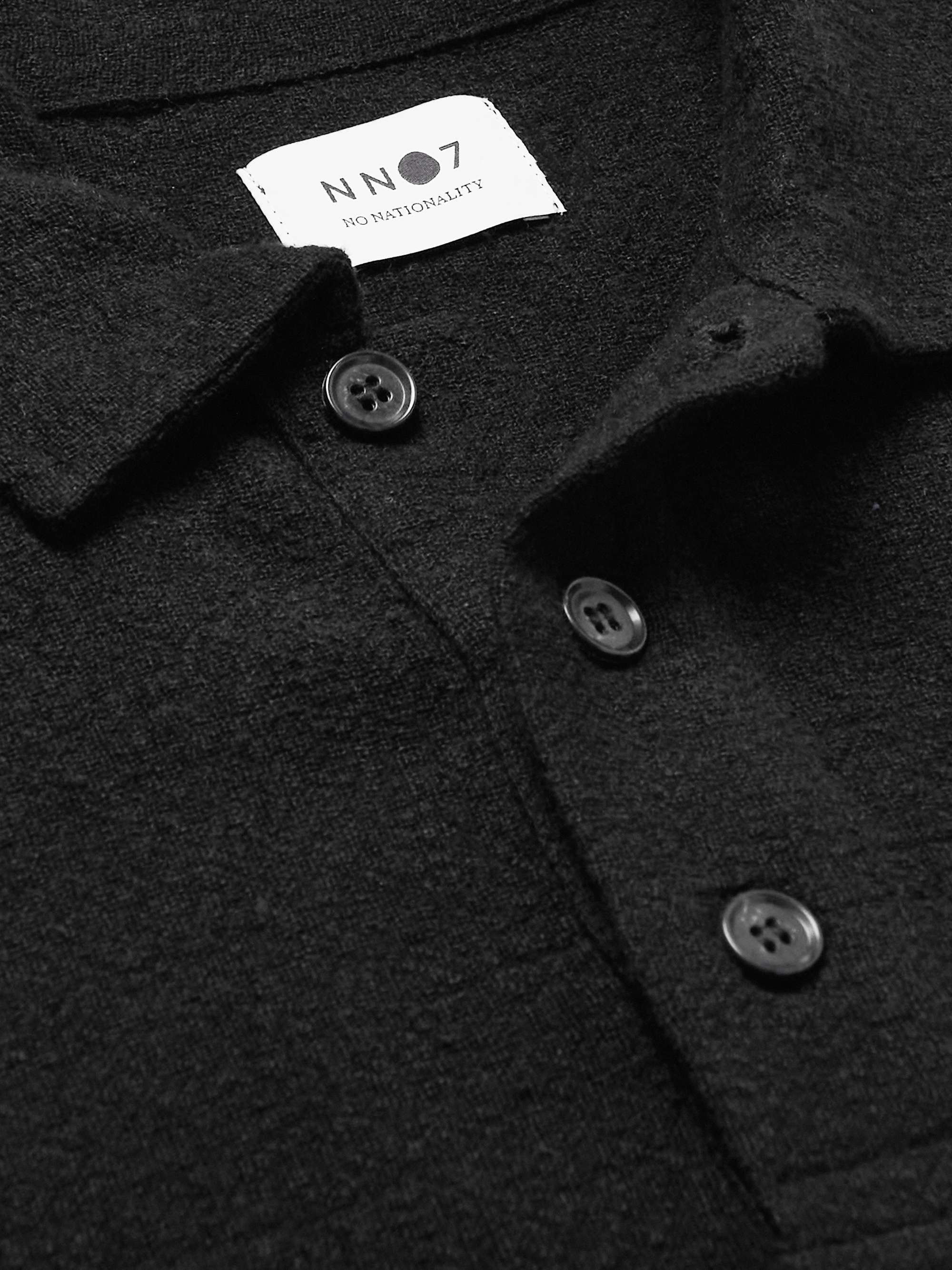 NN07 Joey Oversized Linen Bouclé-Gauze Polo Shirt