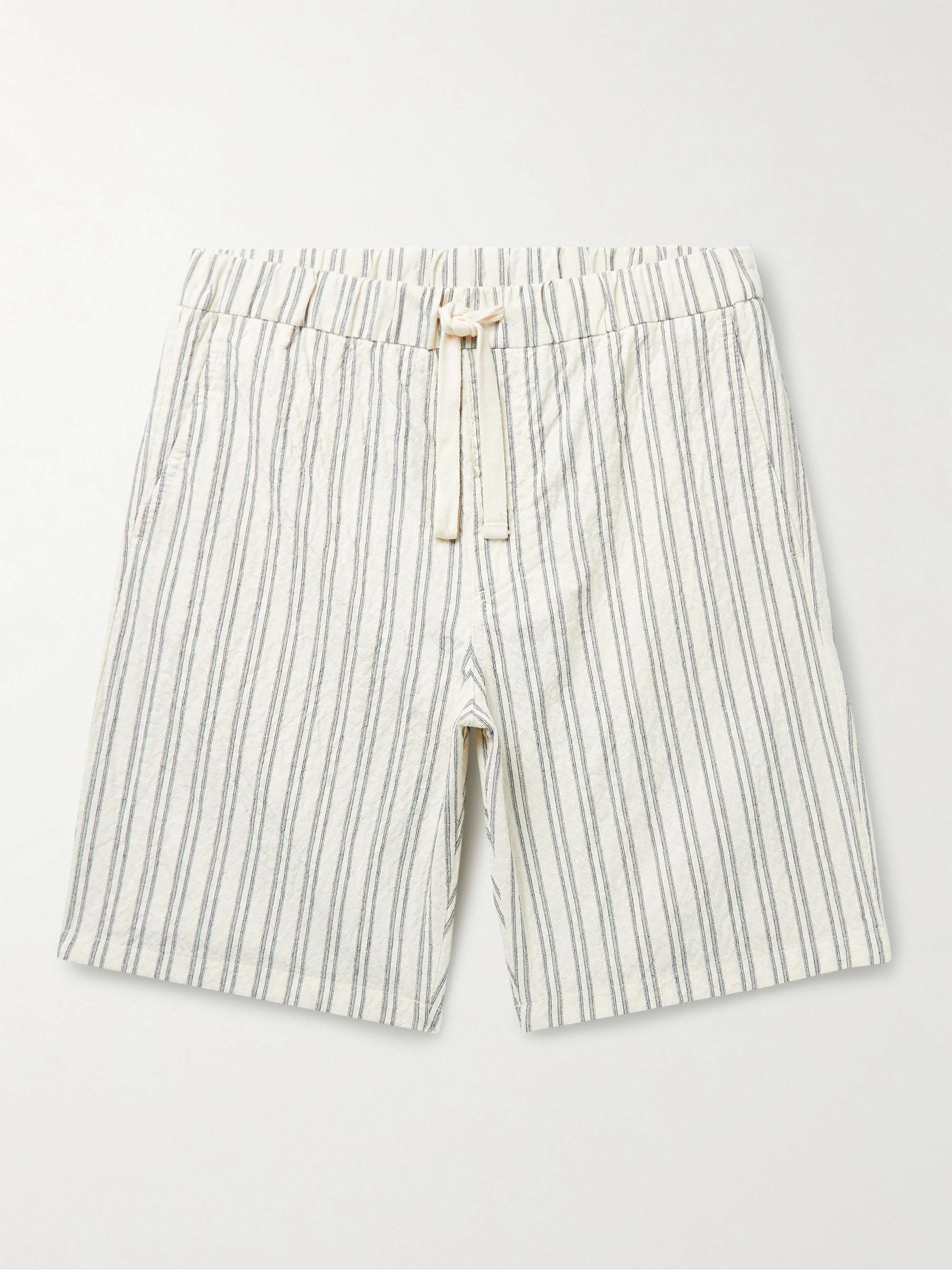 NN07 Keith Straight-Leg Striped Cotton-Blend Drawstring Shorts