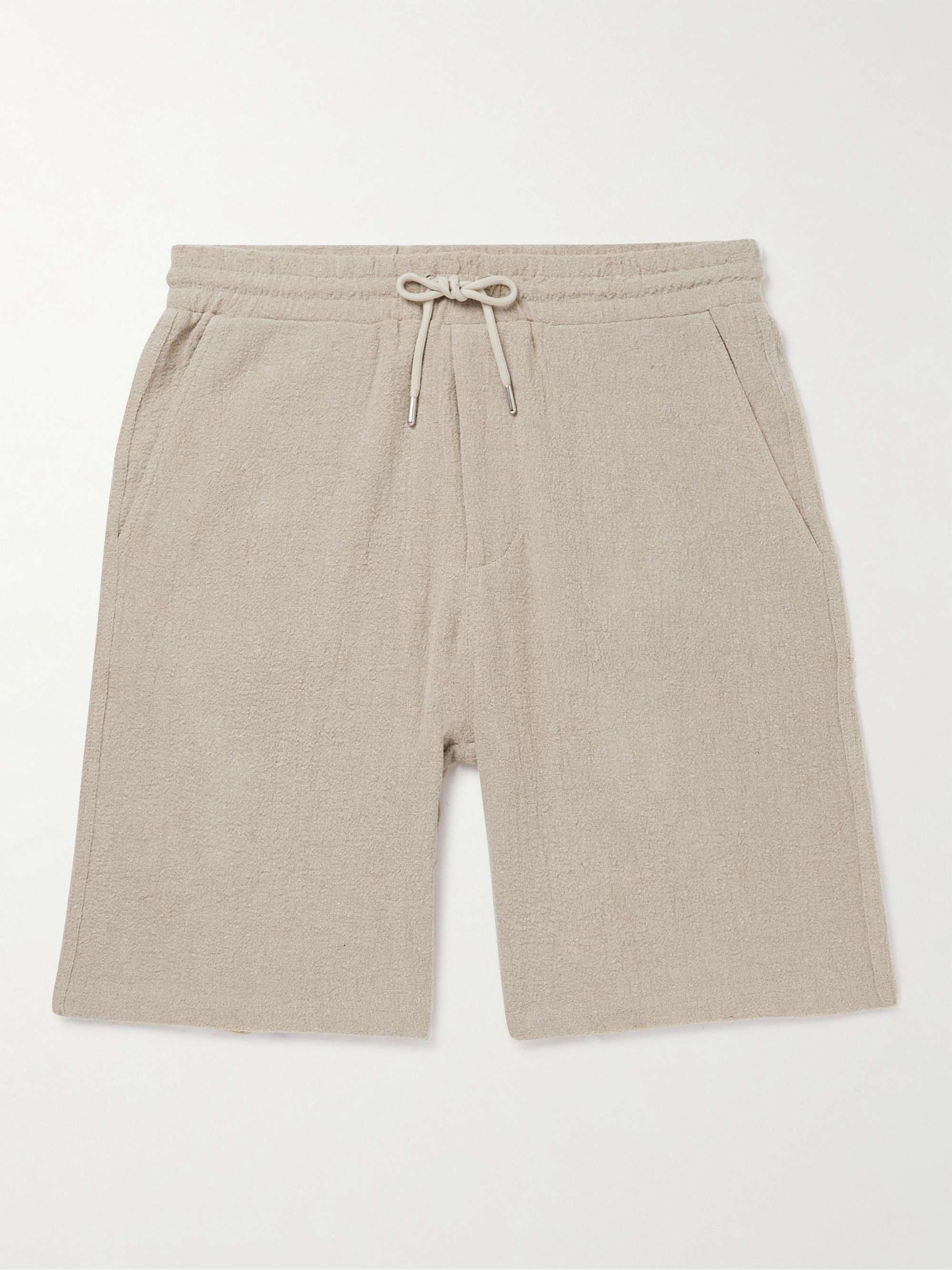 NN07 Jerry Straight-Leg Linen-Gauze Drawstring Shorts