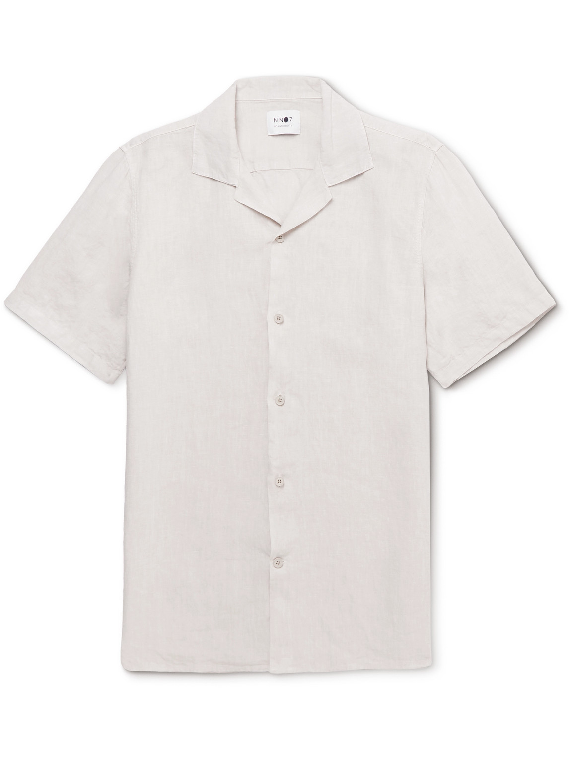 Nn07 Miyagi Camp-collar Garment-dyed Linen Shirt In Oat | ModeSens
