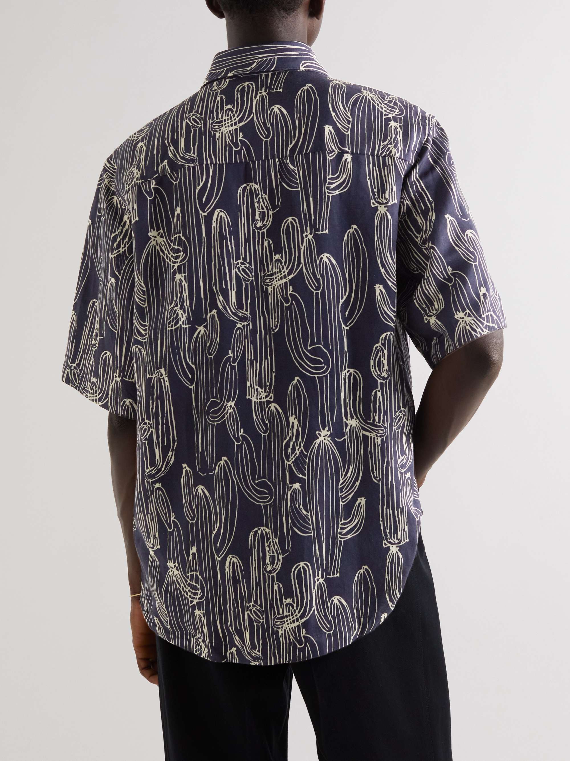 NN07 Hans Printed Lyocell and Linen-Blend Shirt