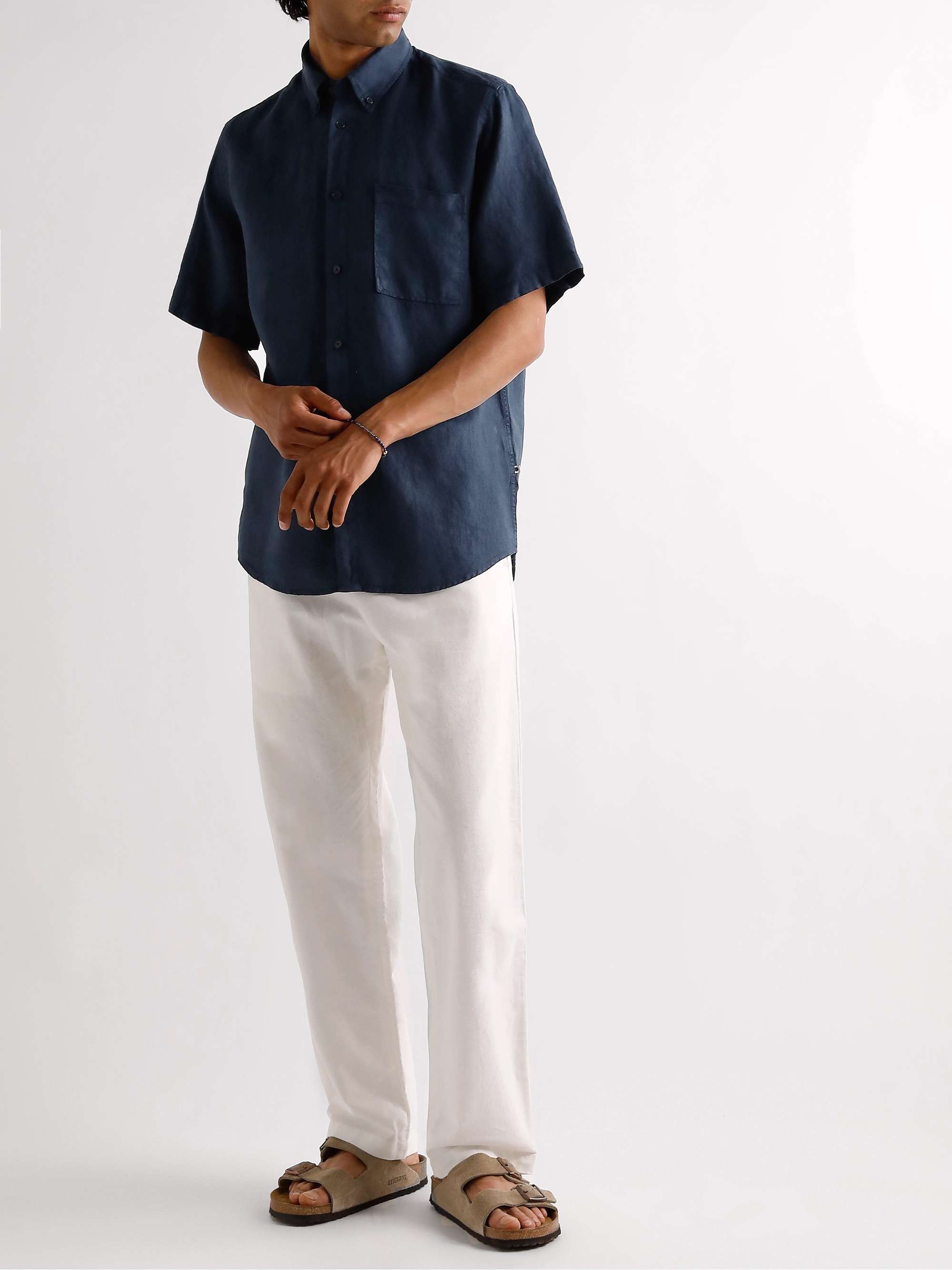 NN07 Arne Button-Down Collar Linen Shirt