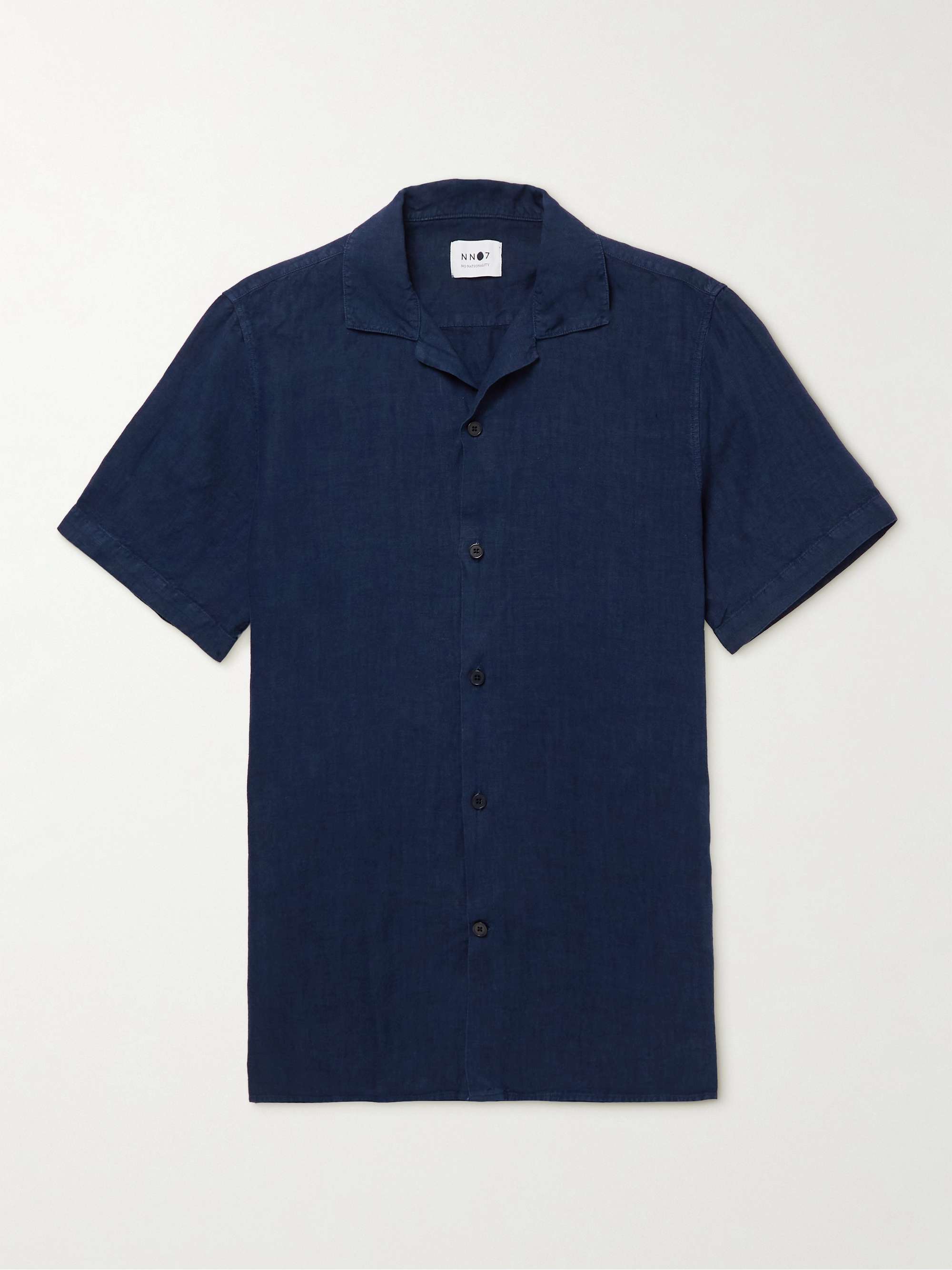 NN07 Miyagi Camp-Collar Garment-Dyed Linen Shirt