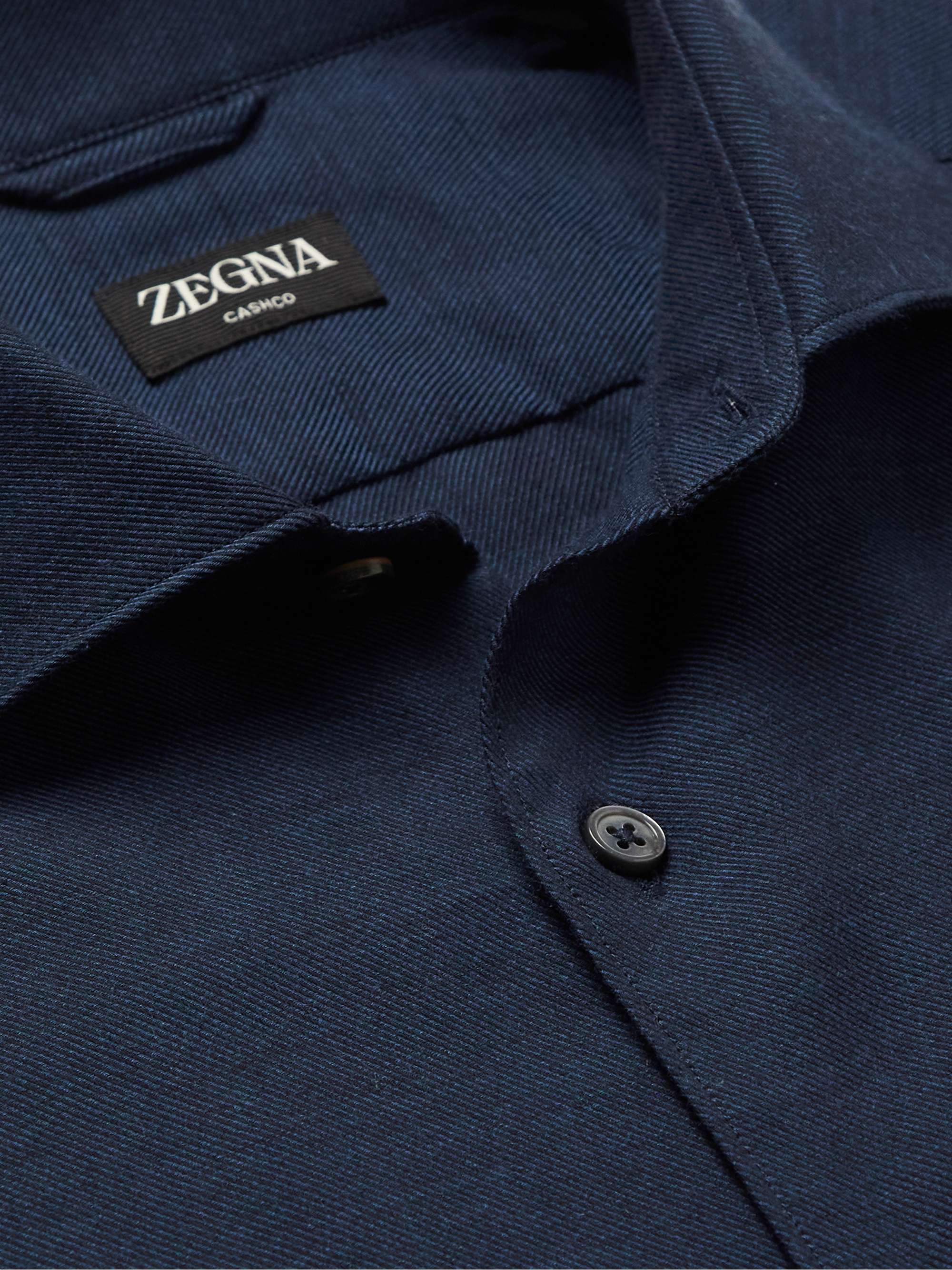 ZEGNA Slim-Fit Cotton and Cashmere-Blend Shirt