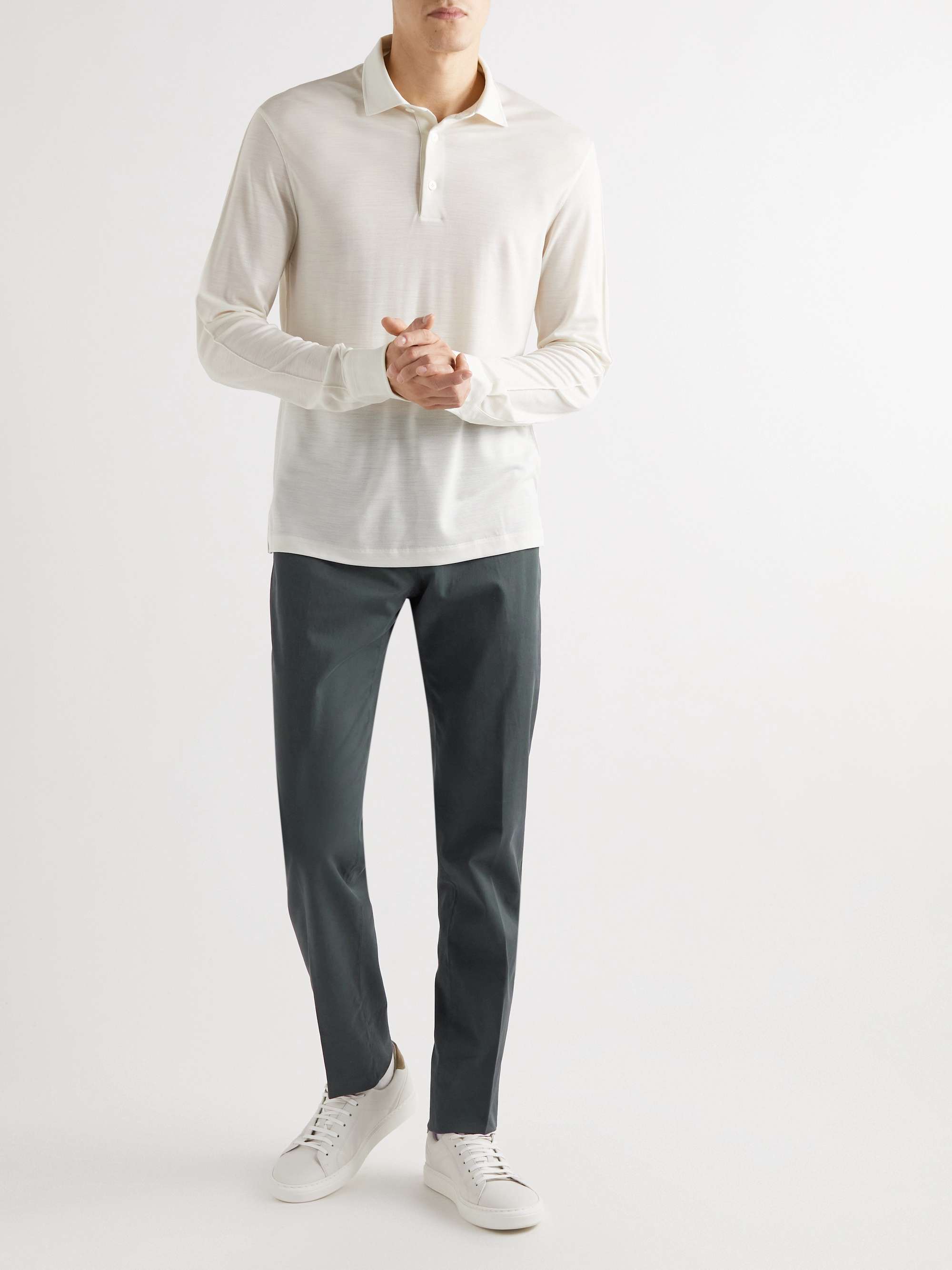 ZEGNA Tapered Stretch-Cotton Trousers