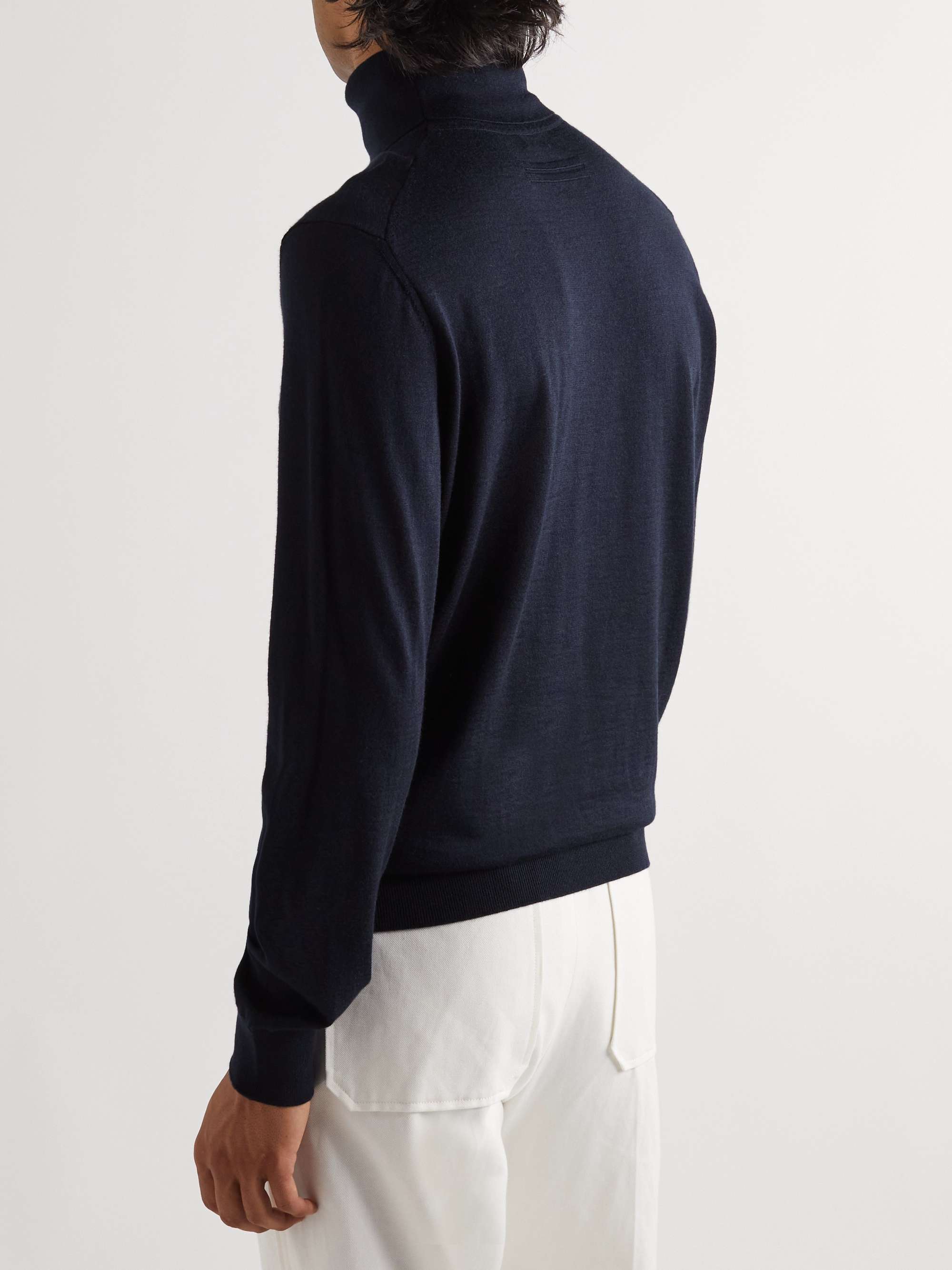 ZEGNA Cashmere and Silk-Blend Turtleneck Sweater