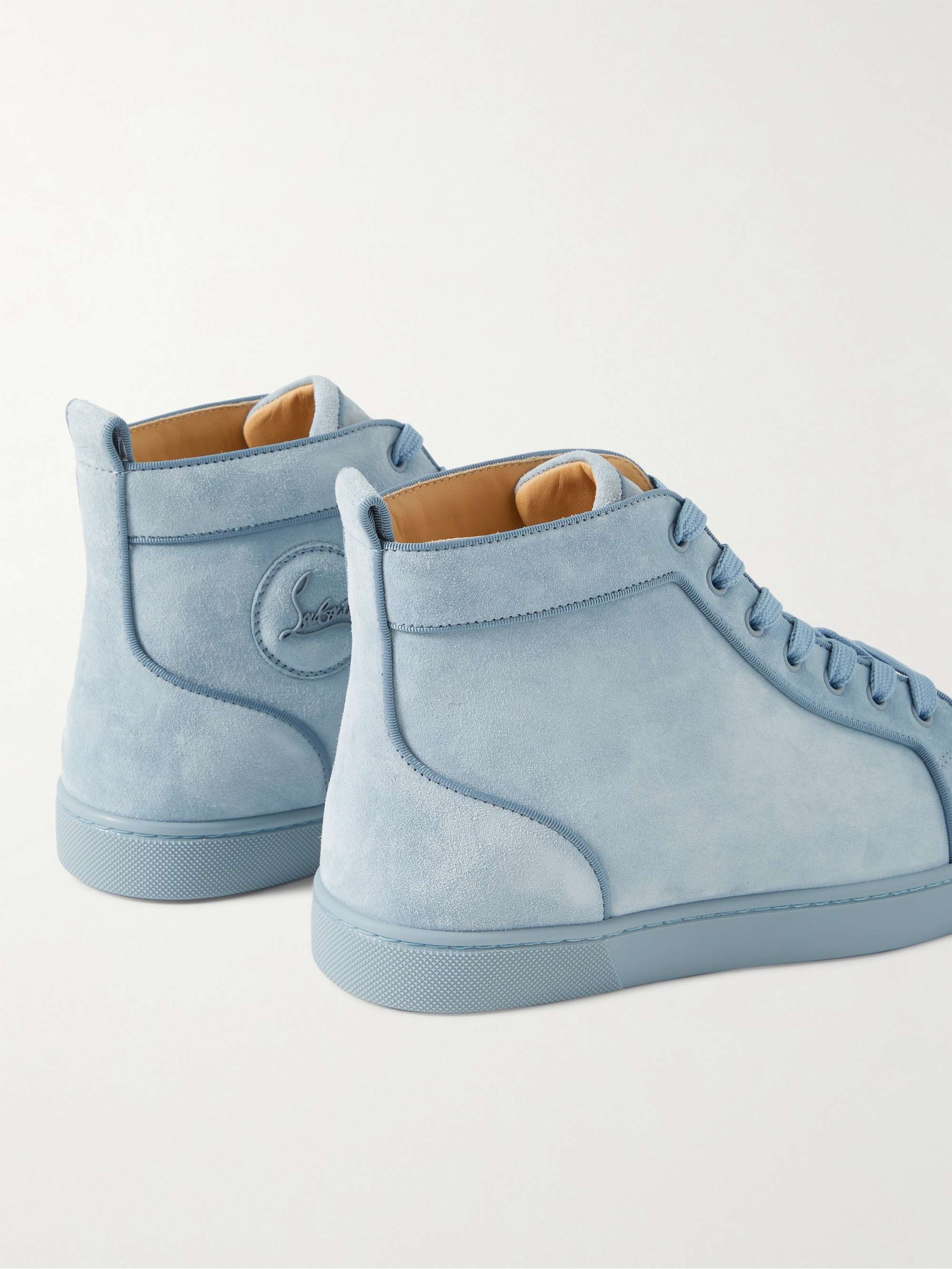 CHRISTIAN LOUBOUTIN Louis Orlato Grosgrain-Trimmed Suede High-Top Sneakers