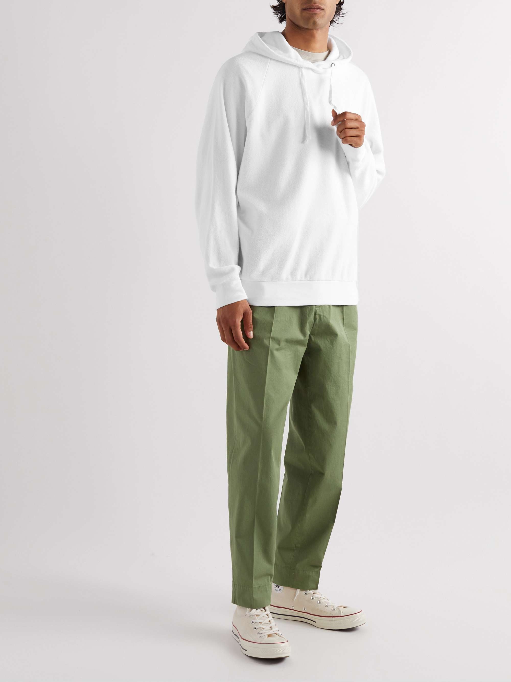 SAVE KHAKI UNITED Garment-Dyed Supima Cotton-Jersey Hoodie