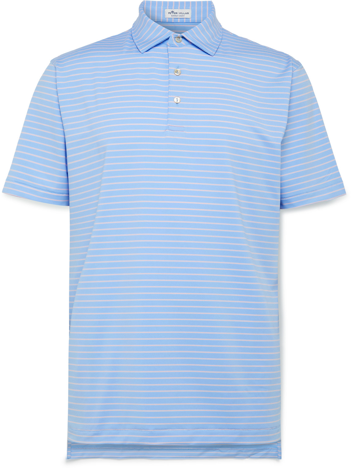 Peter Millar Drum Striped Tech-Jersey Golf Polo Shirt