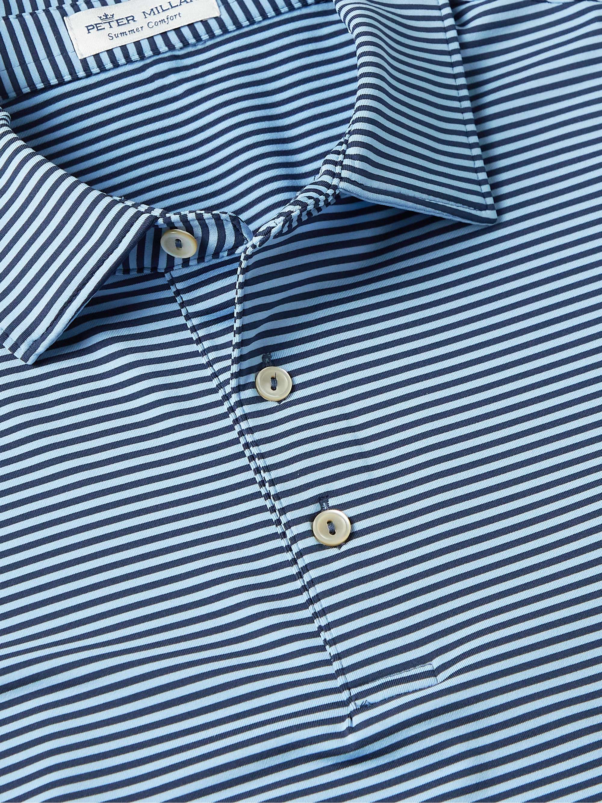 PETER MILLAR Hales Striped Tech-Jersey Golf Polo Shirt