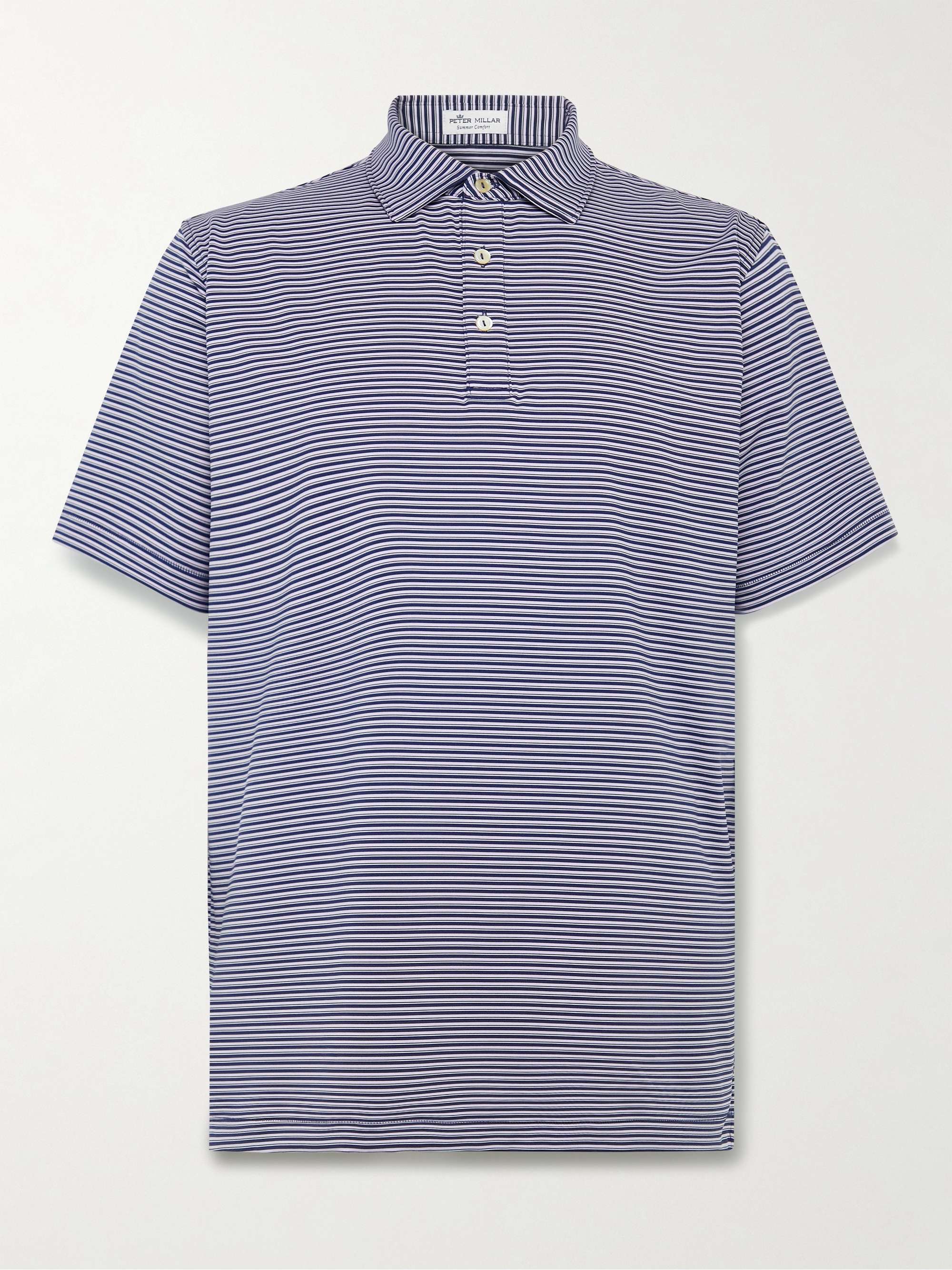 PETER MILLAR Reserve Striped Tech-Jersey Golf Polo Shirt