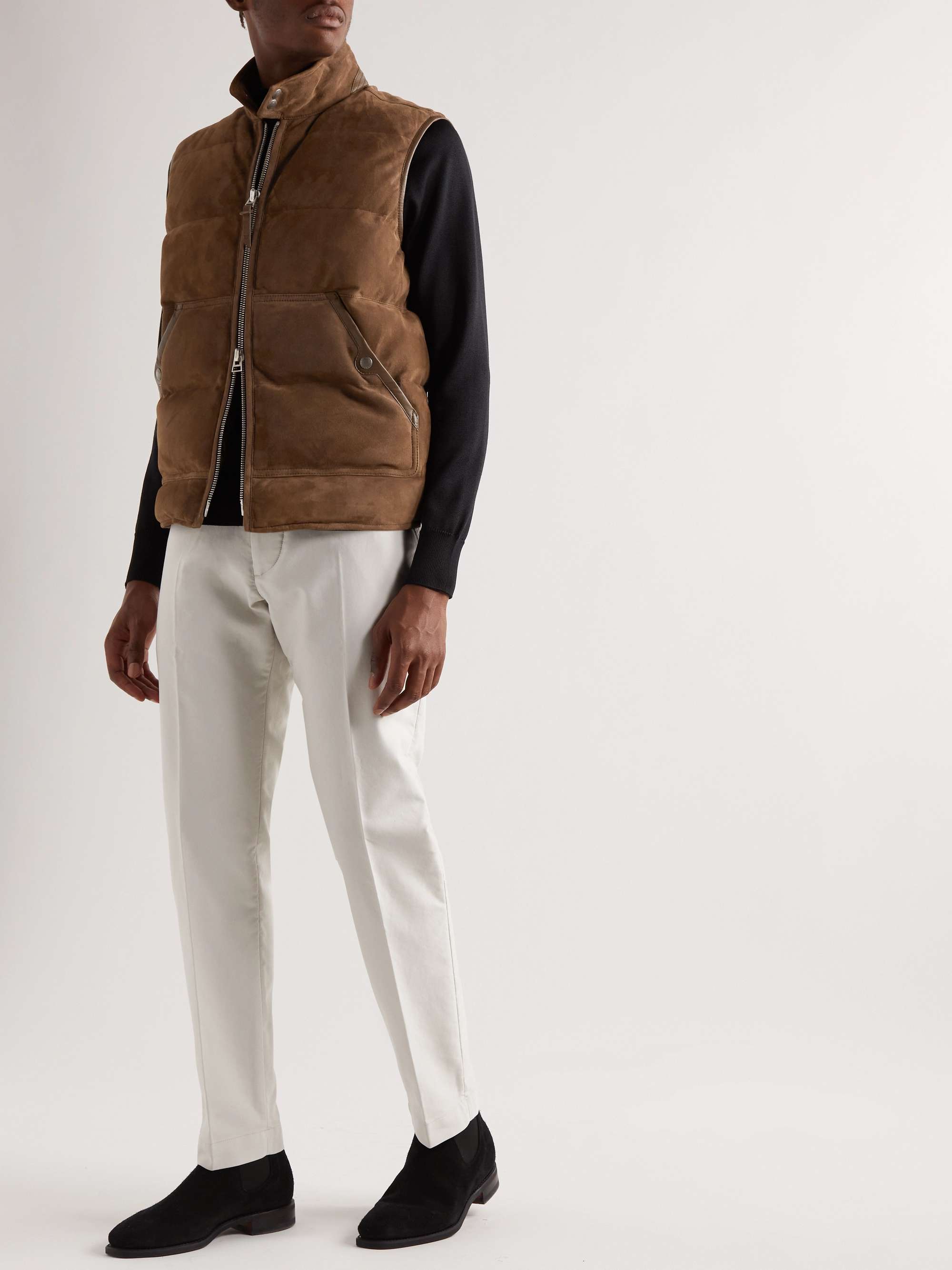 TOM FORD Quilted Suede Down Gilet