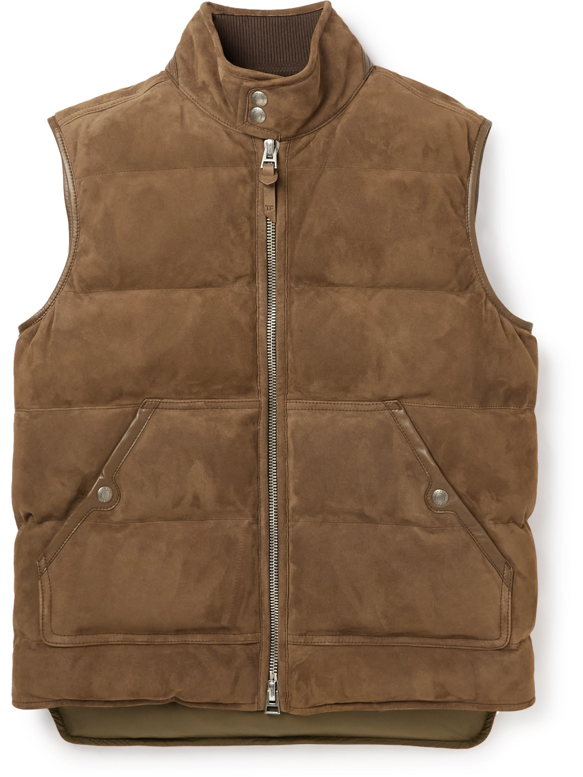 TOM FORD QUILTED SUEDE DOWN GILET