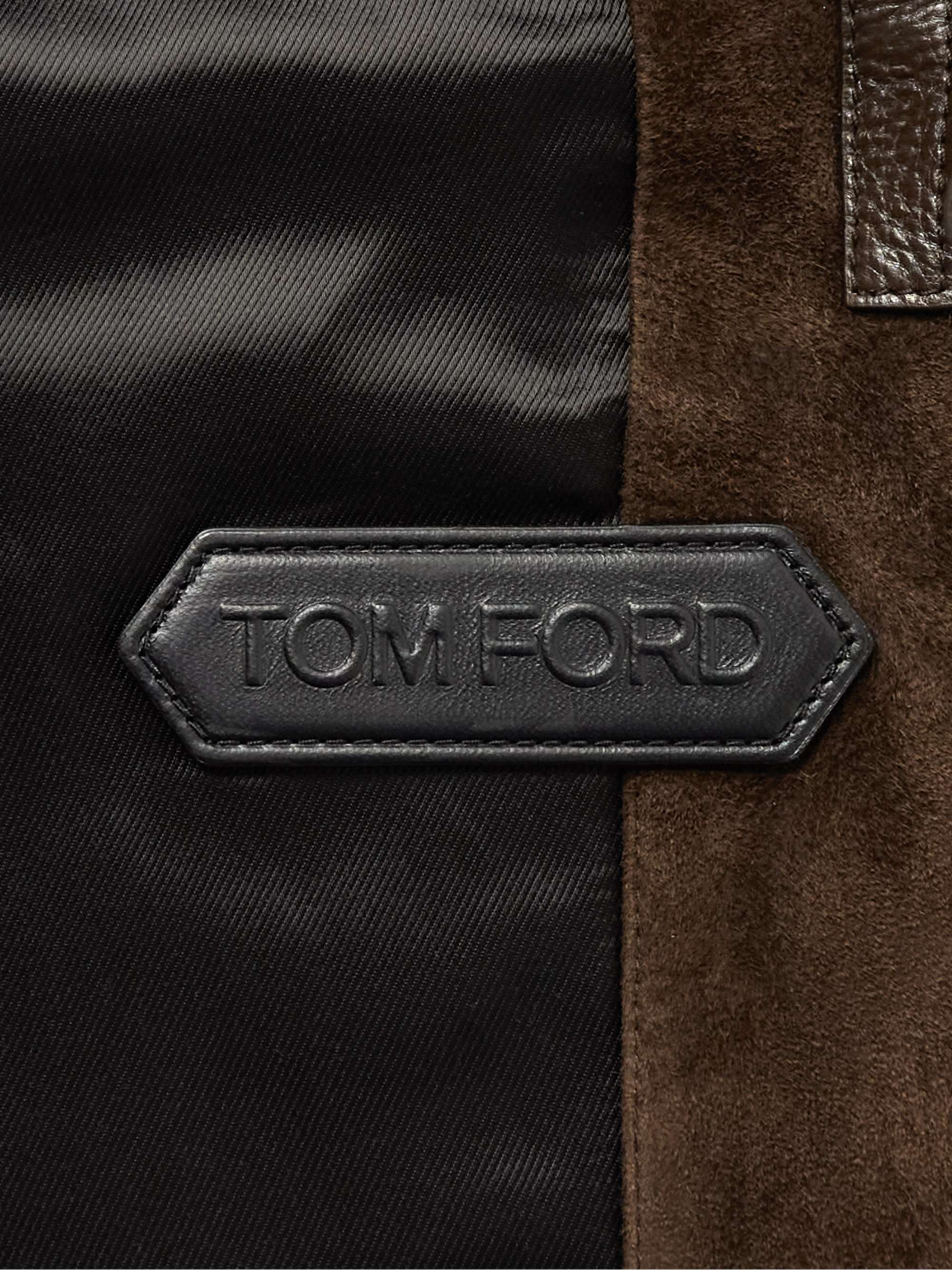 TOM FORD Leather-Trimmed Suede Blazer