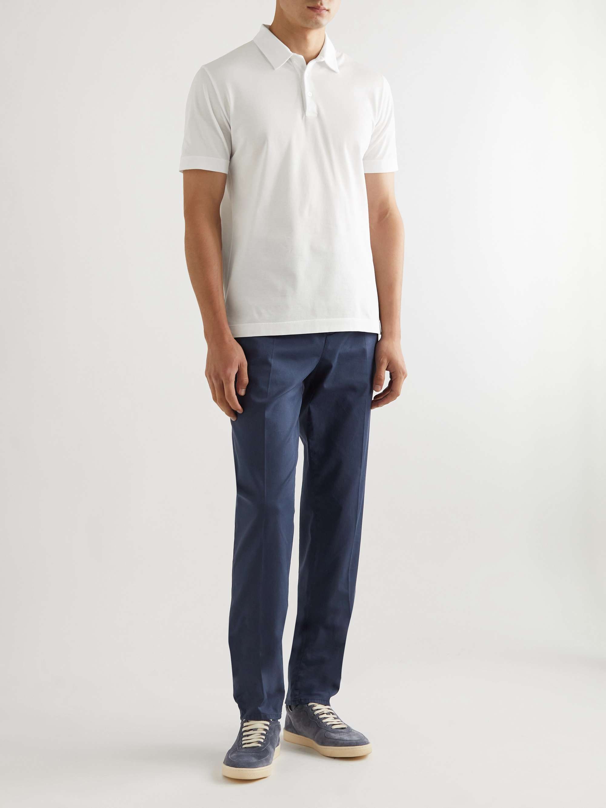 CANALI Cotton-Piqué Polo Shirt