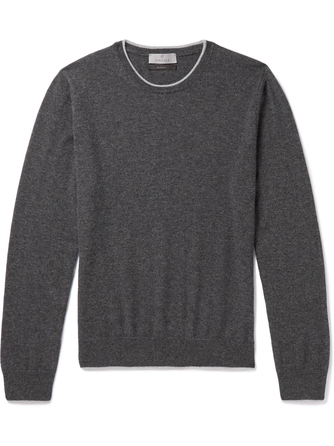 Canali Slim-fit Cashmere Sweater In Gray