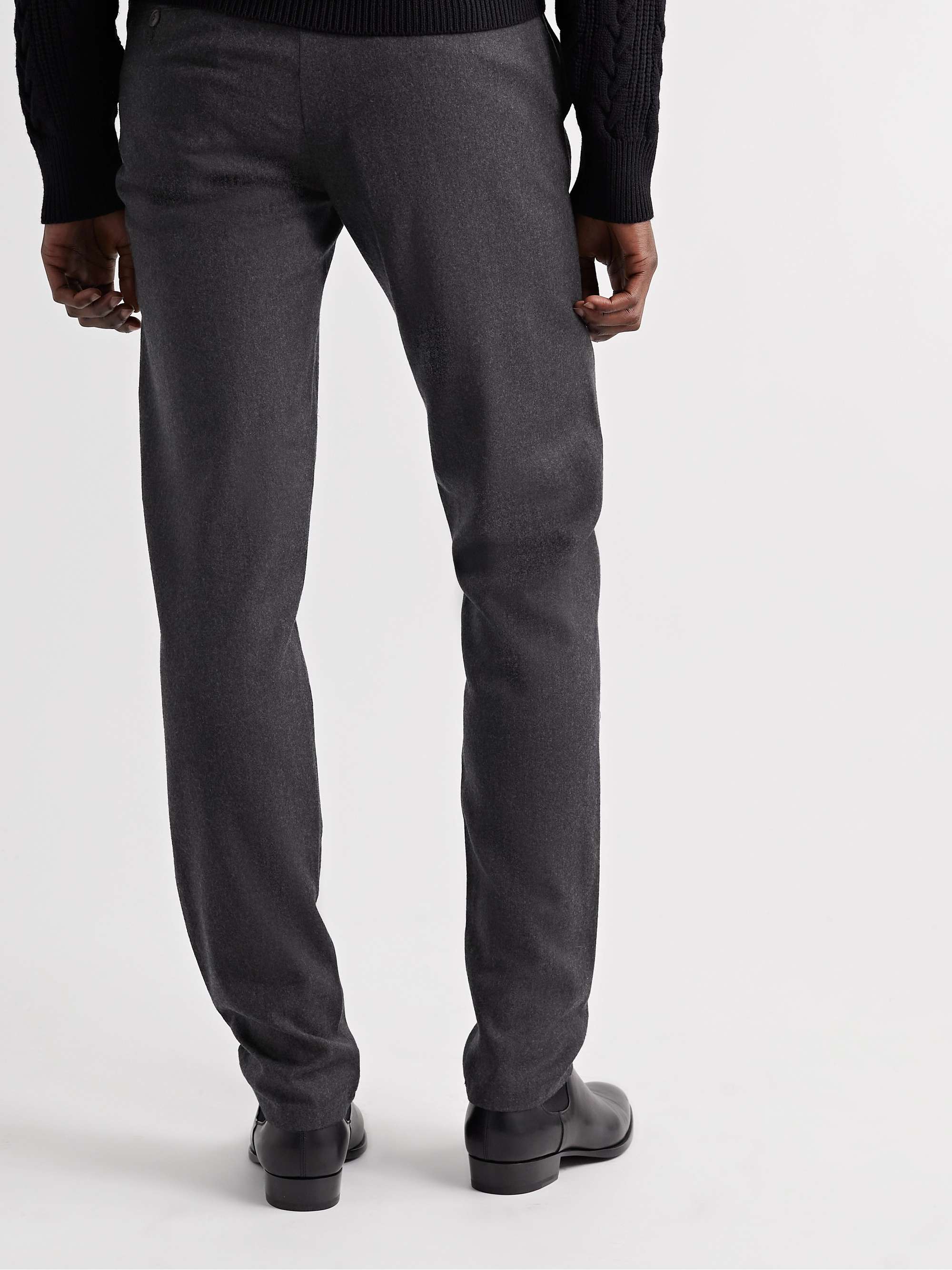 CANALI Slim-Fit Brushed Wool-Twill Trousers