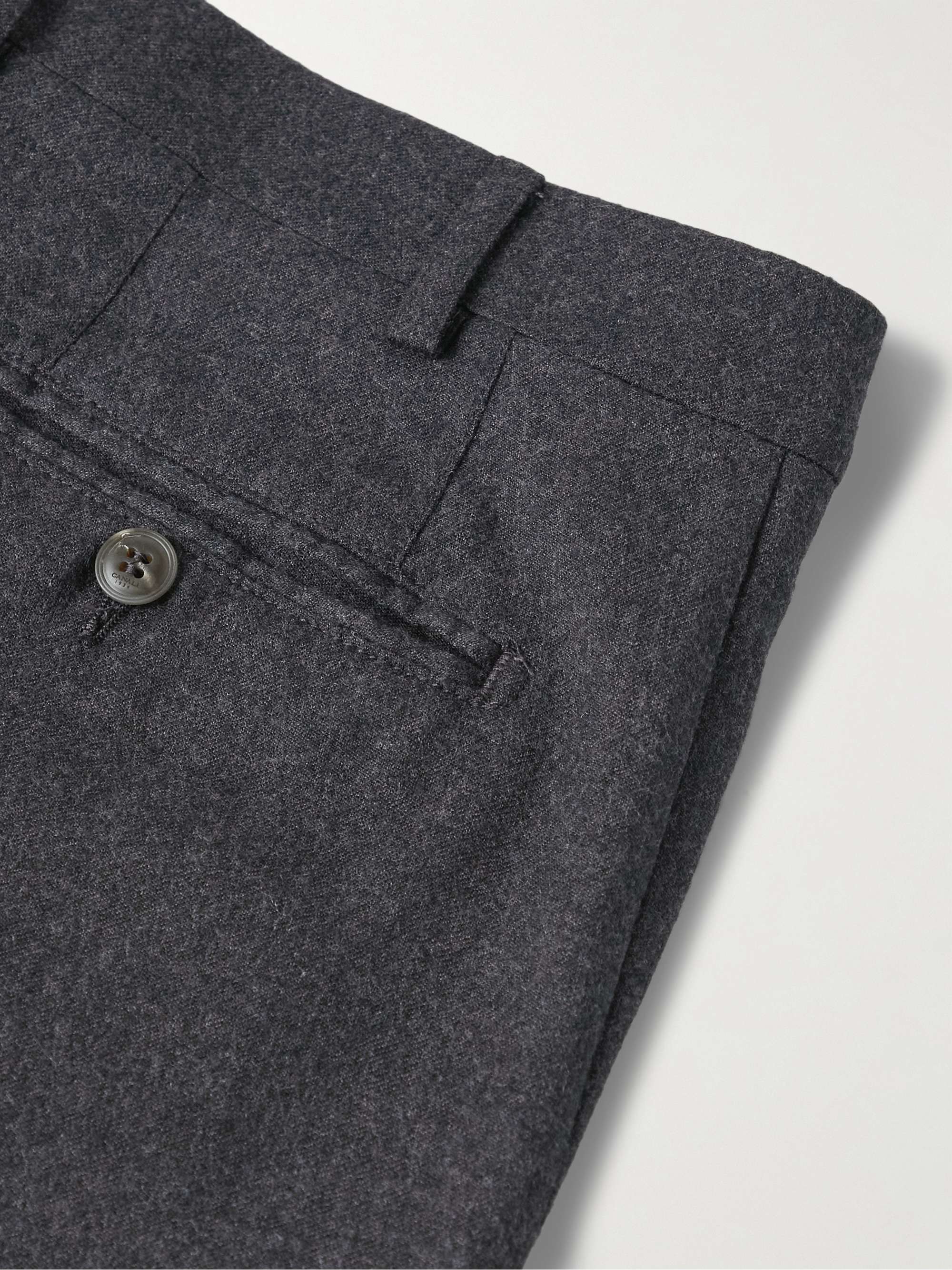 CANALI Slim-Fit Brushed Wool-Twill Trousers