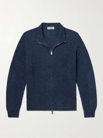 Men Gents Knit Zip Up Sweatshirt Plain Knitted Zipper Ribbed Jumper Cardigan Top 