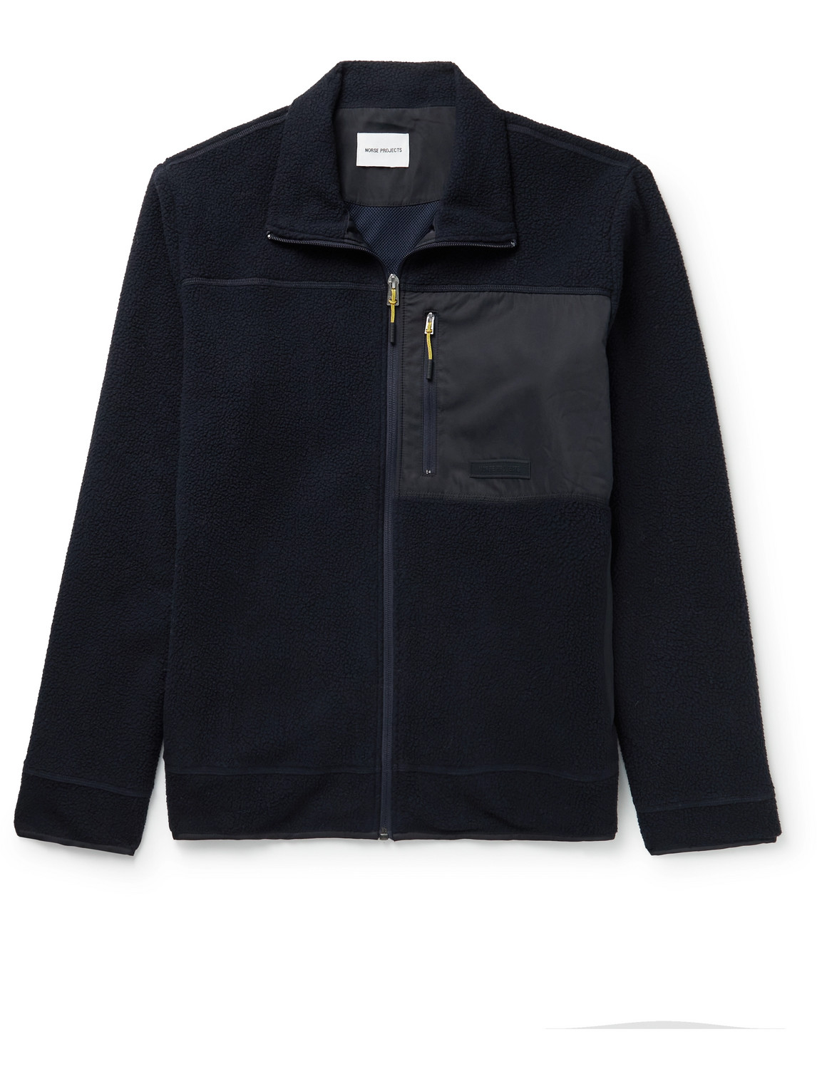 Norse Projects Frederik Shell-trimmed Polartec® Fleece Jacket In Blue