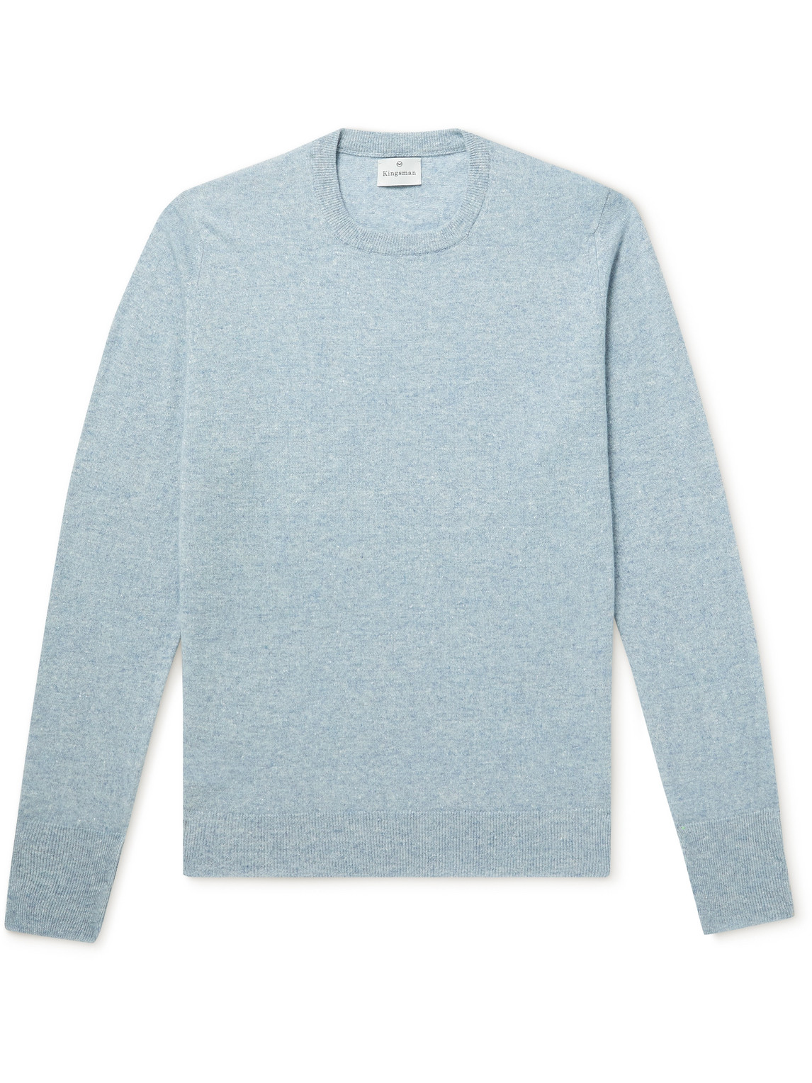 Kingsman Cashmere And Linen-blend Sweater In Blue
