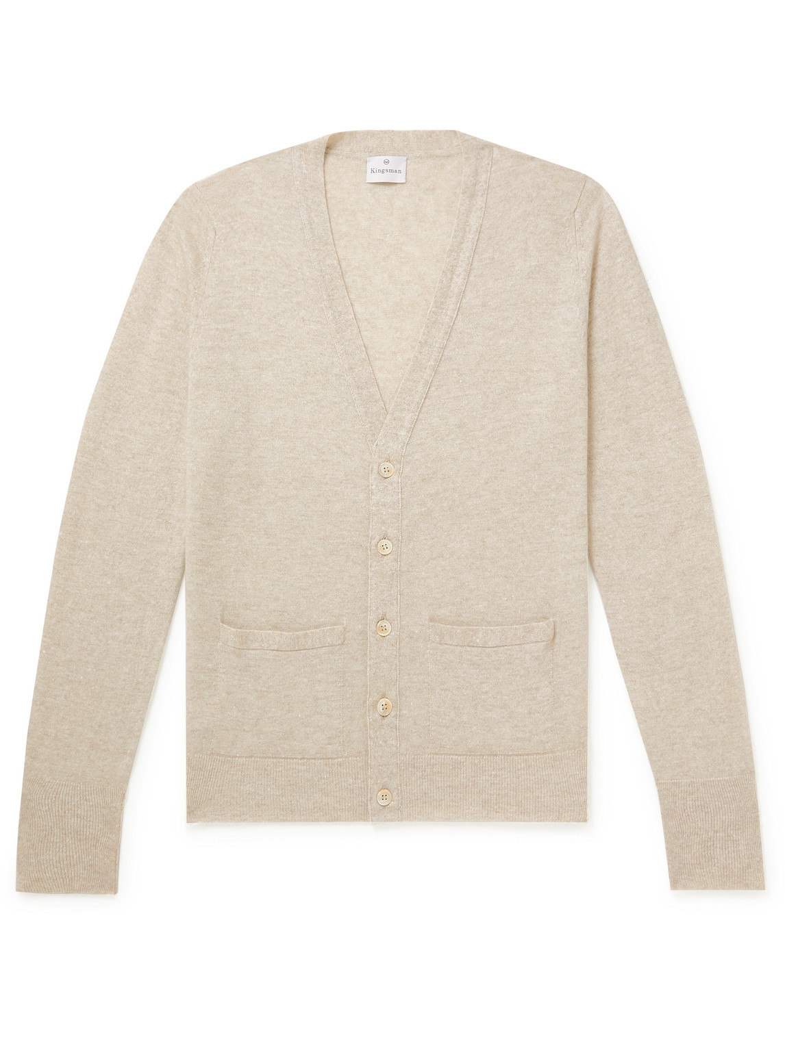 Kingsman Cashmere And Linen-blend Cardigan In Unknown