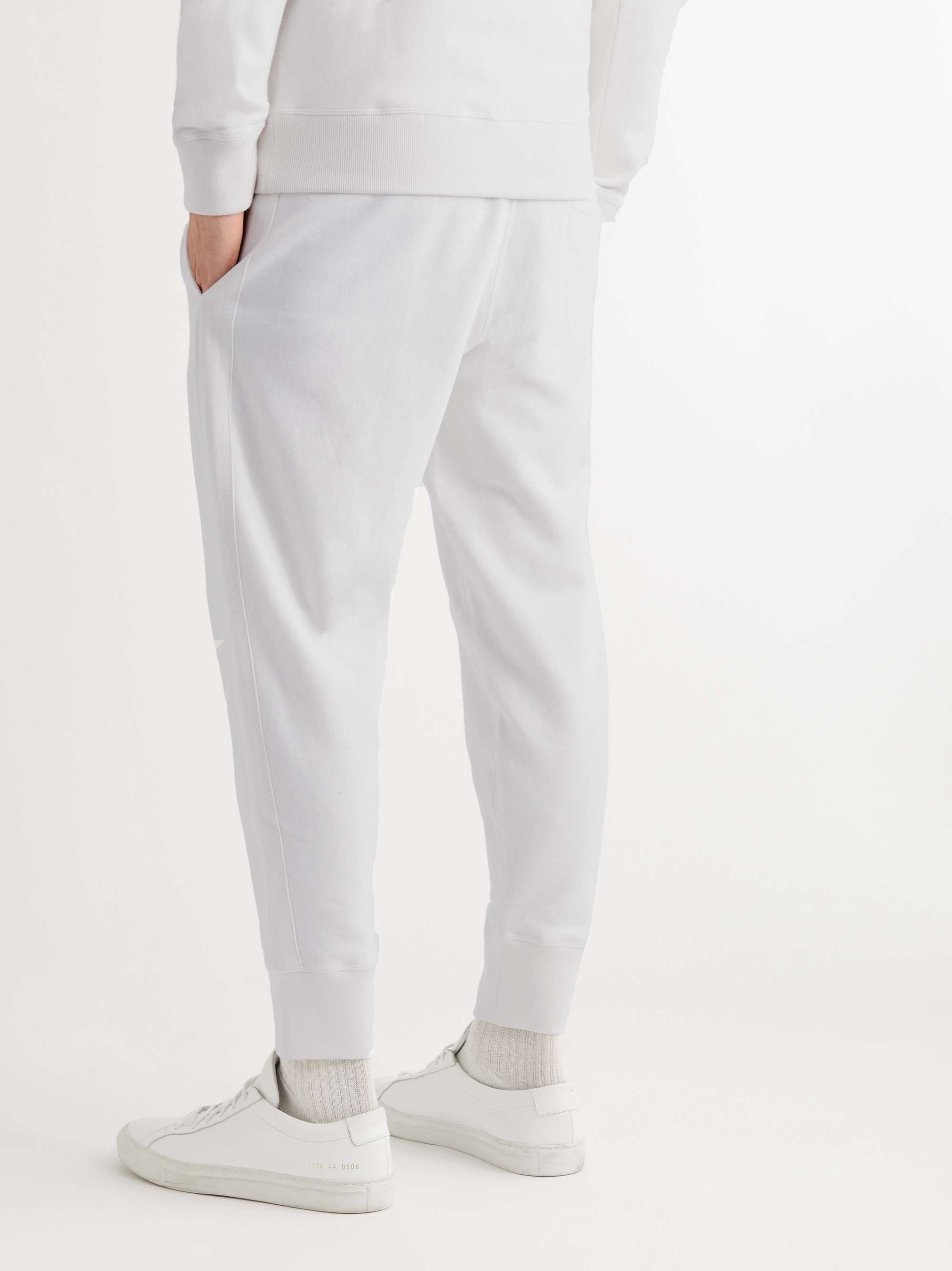 KINGSMAN Slim-Fit Tapered Logo-Embroidered Cotton-Jersey Sweatpants