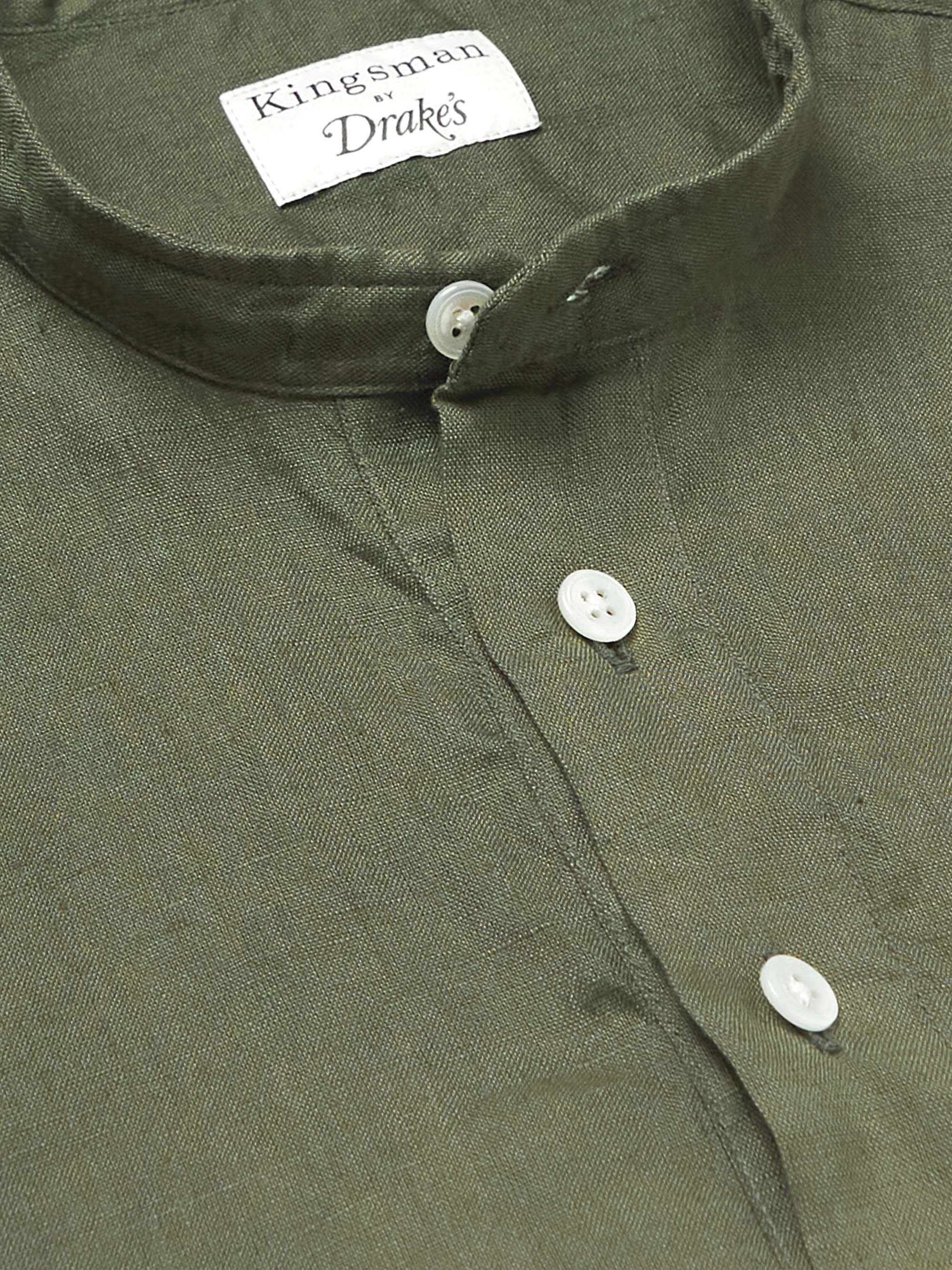 KINGSMAN Grandad Collar Linen Shirt