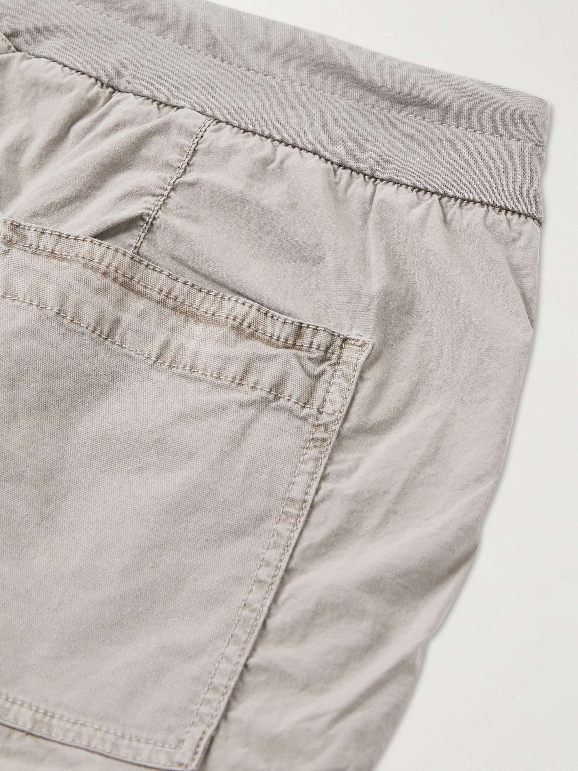 JAMES PERSE Garment-Dyed Cotton-Blend Poplin Cargo Shorts