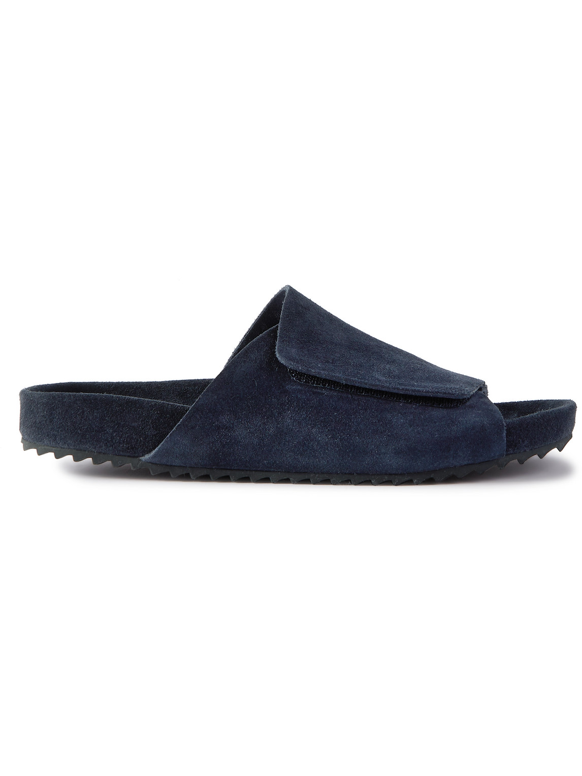 James Perse Suede Slides In Blue