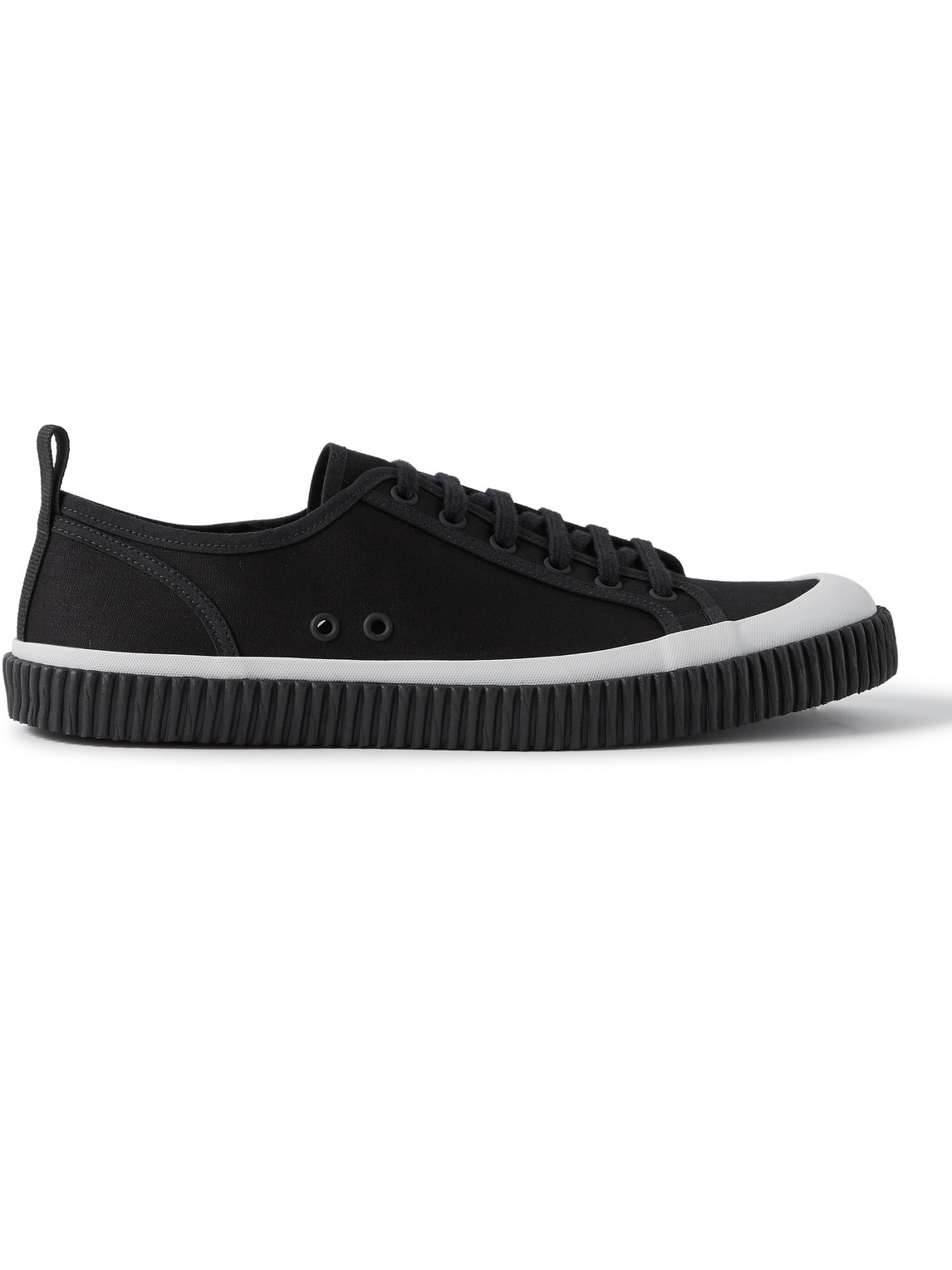 James Perse Rubber-trimmed Canvas Sneakers In Black