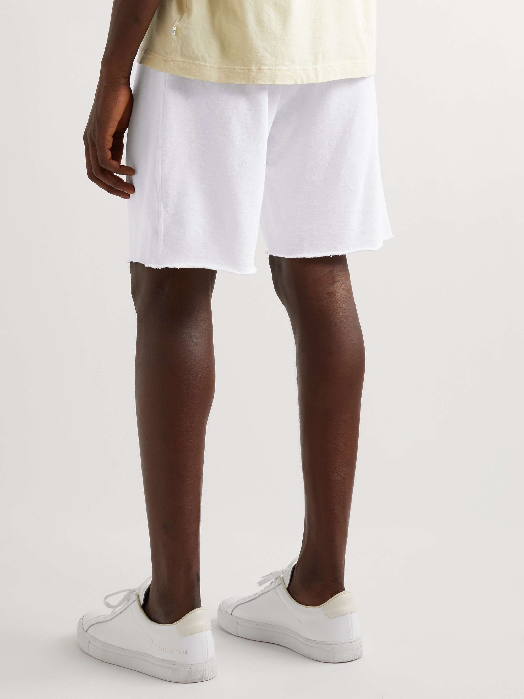 JAMES PERSE Straight-Leg Poplin-Trimmed Supima Cotton-Jersey Drawstring Shorts