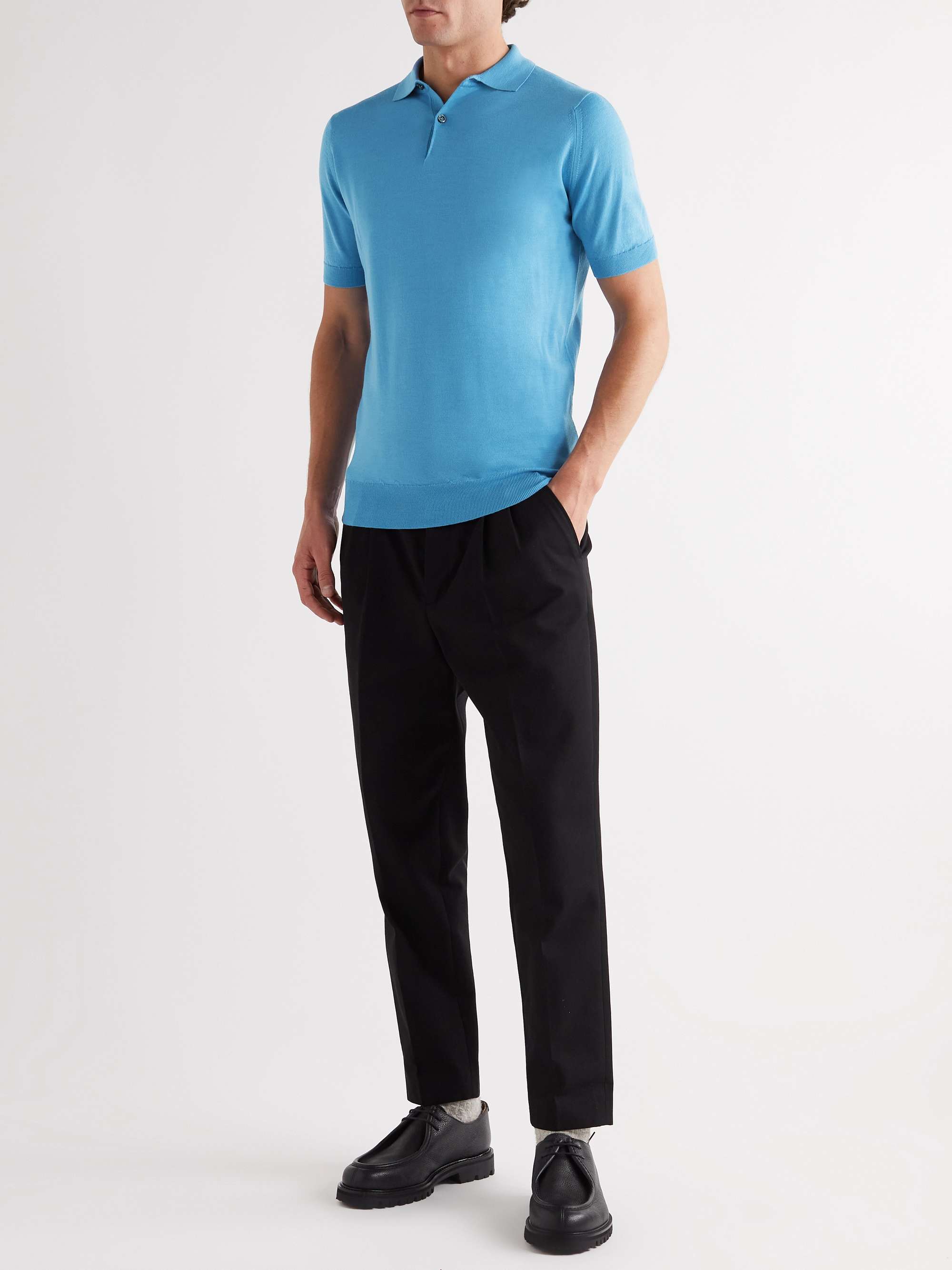 JOHN SMEDLEY Payton Slim-Fit Merino Wool Polo Shirt