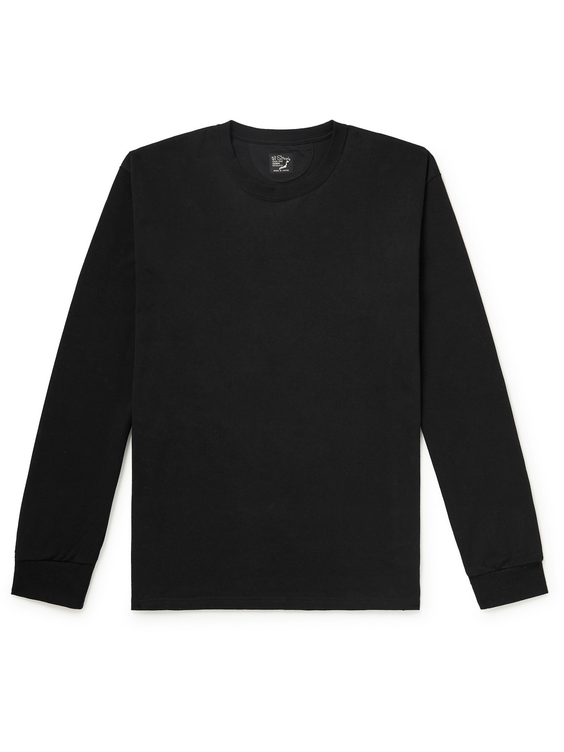 Orslow Logo-embroidered Cotton-jersey T-shirt In Black