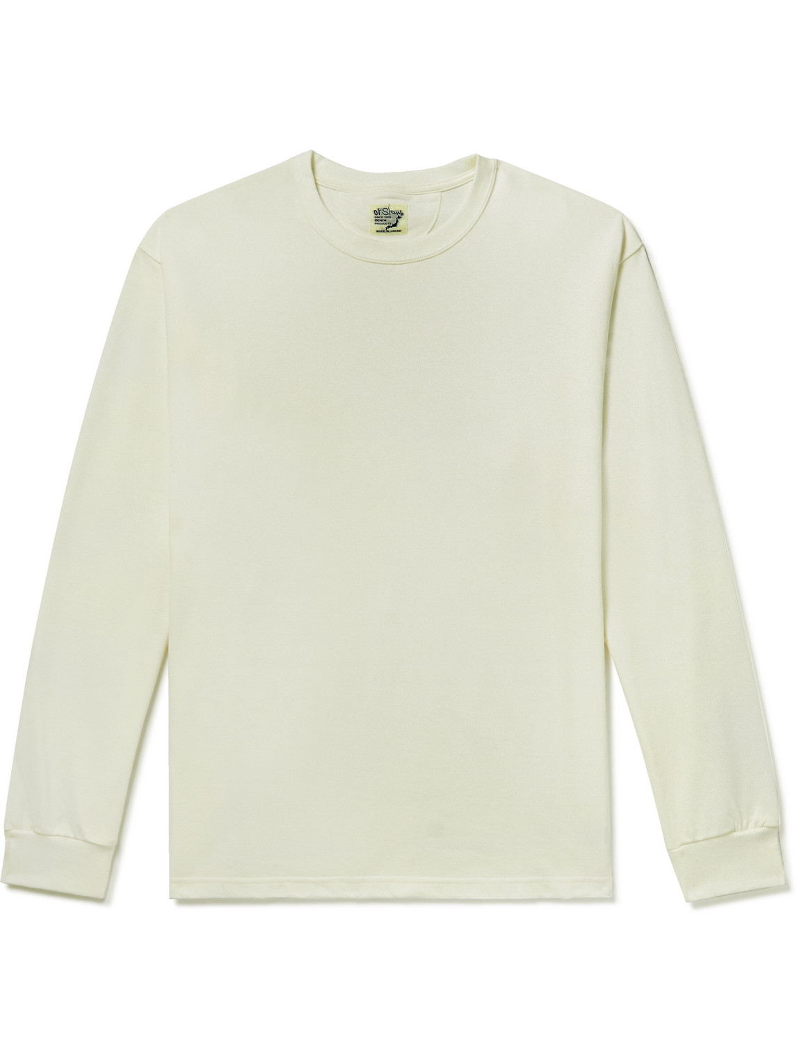 Orslow Logo-embroidered Cotton-jersey T-shirt In Neutrals