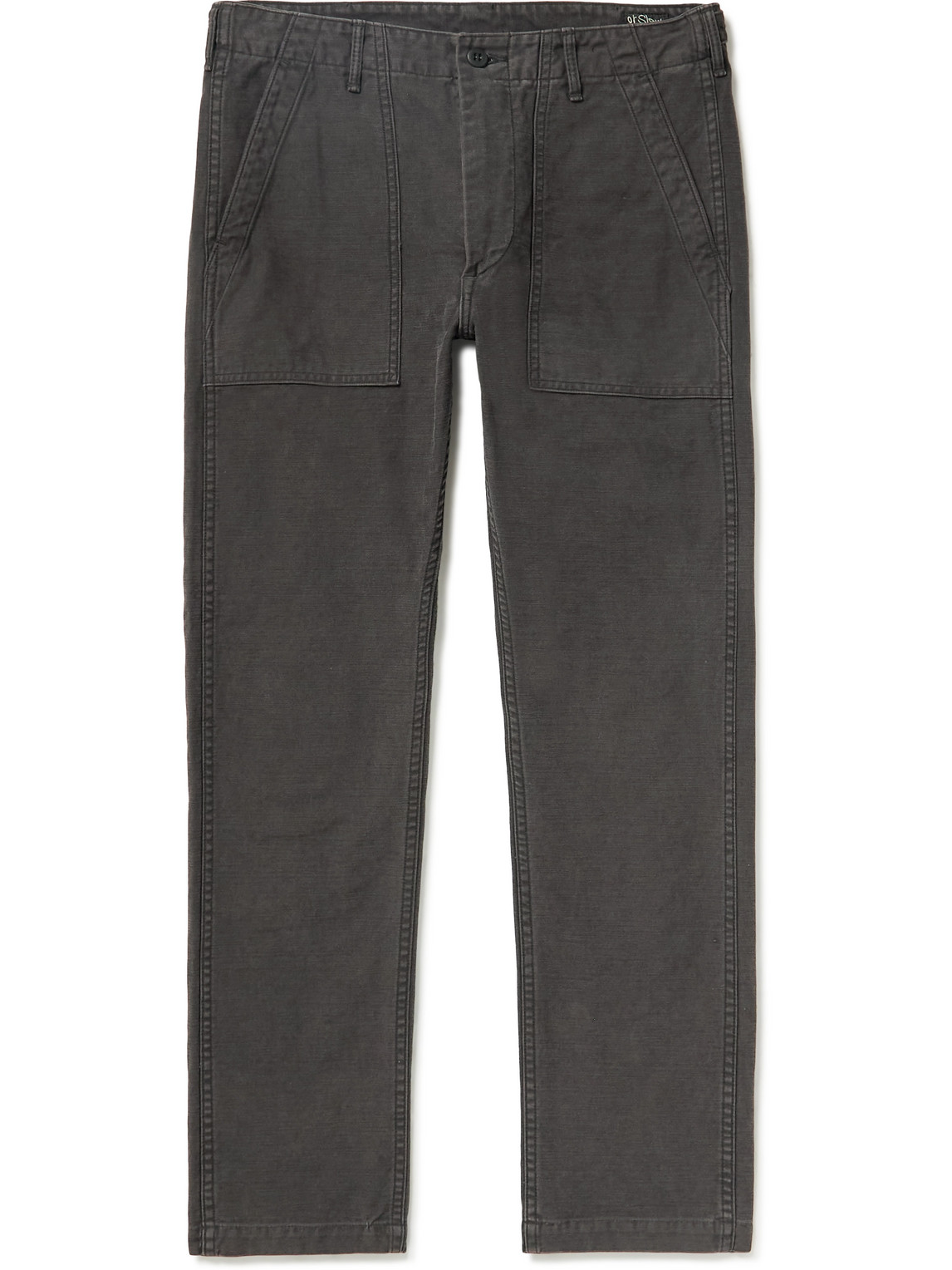 Orslow Slim-fit Cotton-ripstop Trousers In Black