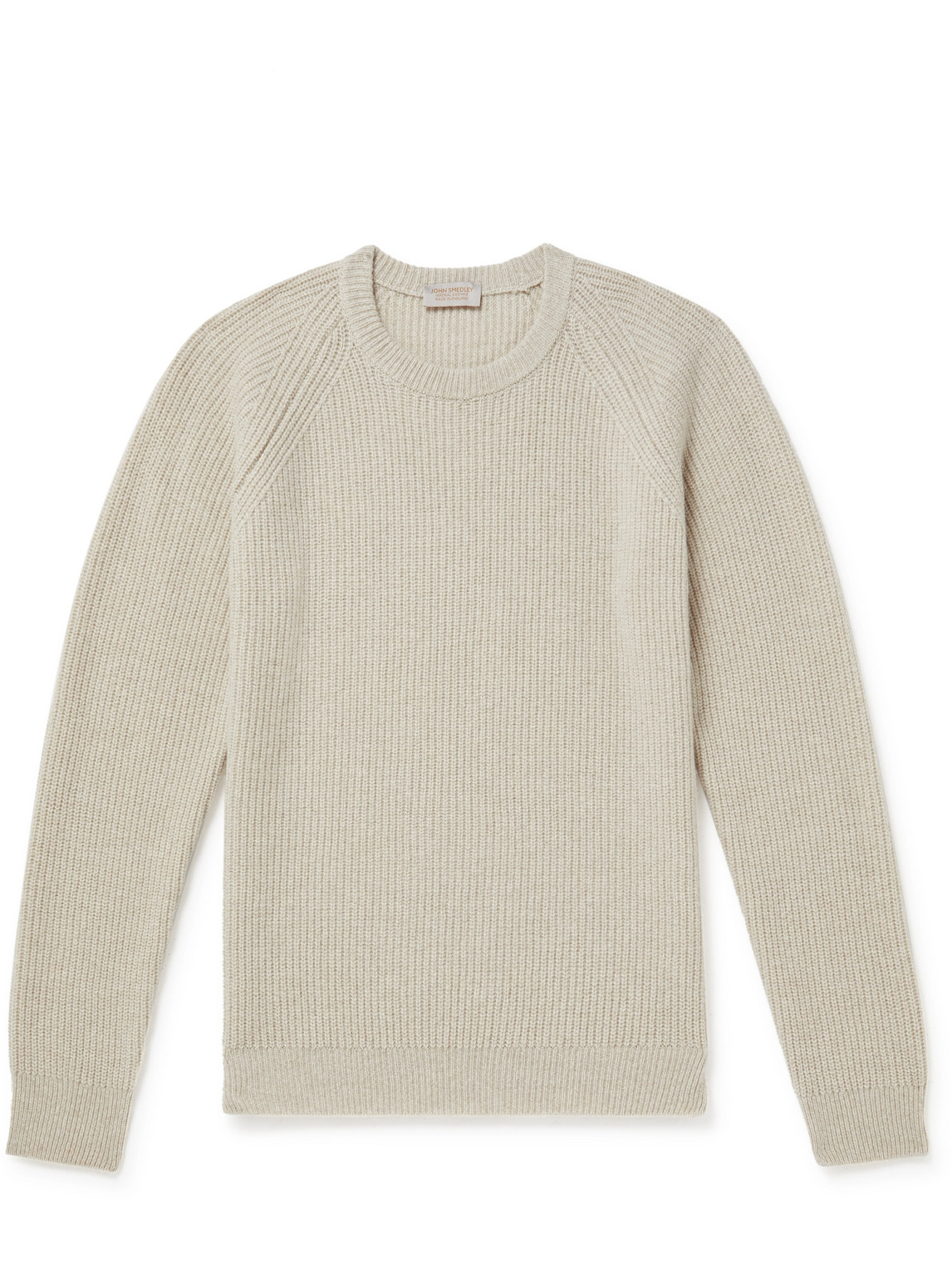 JOHN SMEDLEY UPSON RIBBED RECYCLED CASHMERE AND MERINO WOOL-BLEND SWEATER
