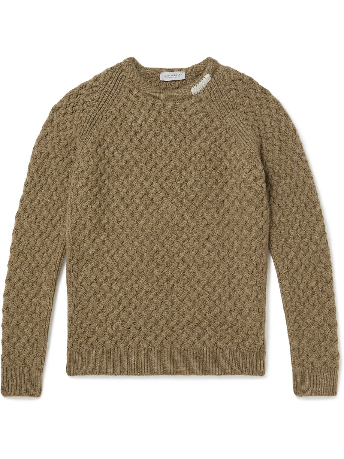 John Smedley Mossley Cable-knit Wool Sweater In Green