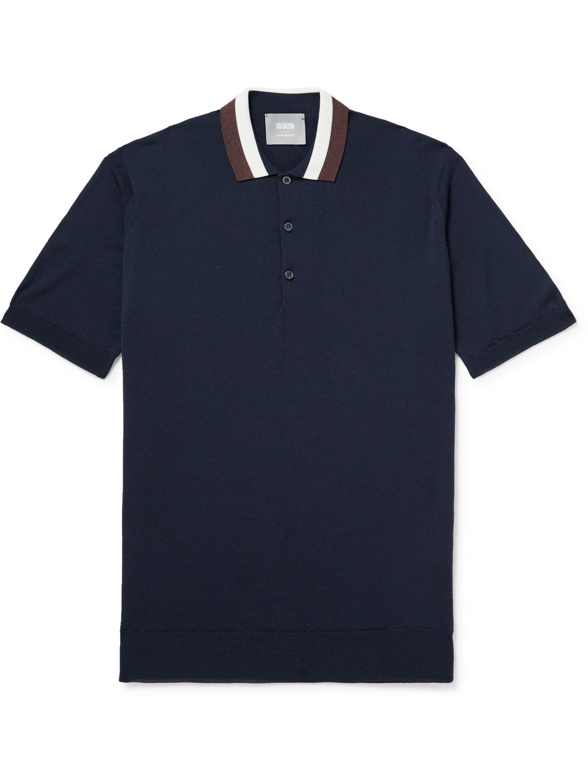 John Smedley Lou Dalton Striped Merino Wool Polo Shirt In Blue