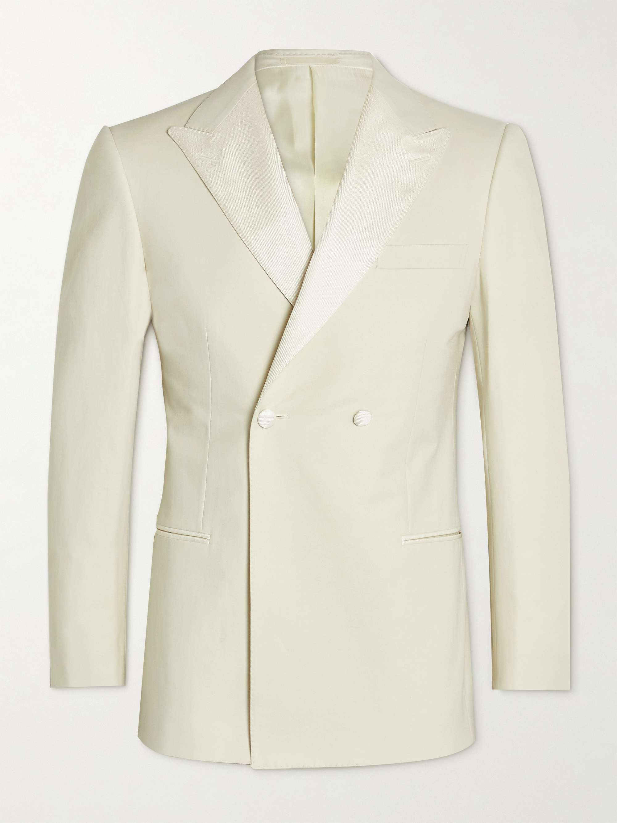 KINGSMAN Double-Breasted Cotton-Blend Twill Tuxedo Jacket