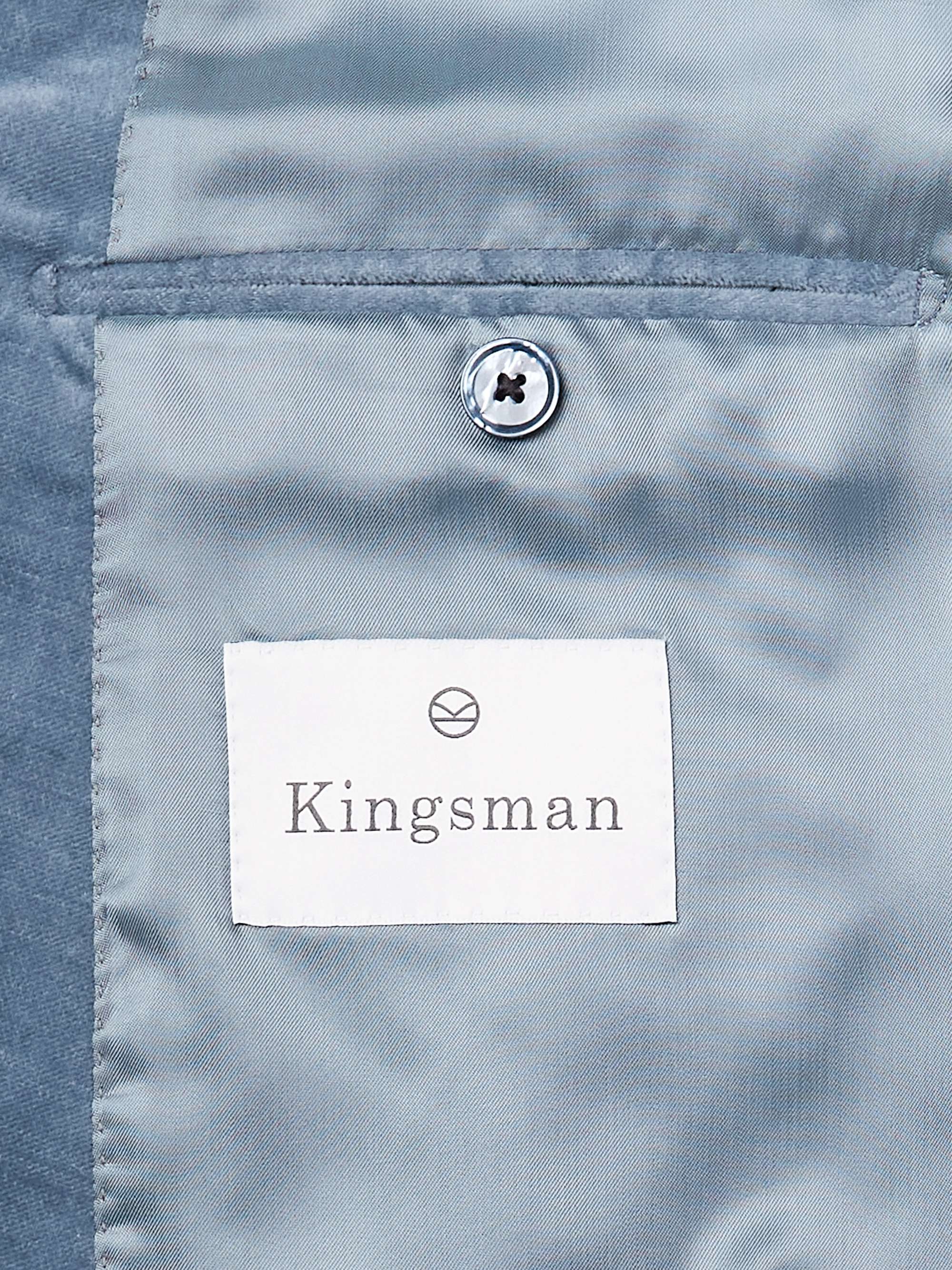 KINGSMAN Slim-Fit Shawl-Collar Cotton and Linen-Blend Velvet Tuxedo Jacket
