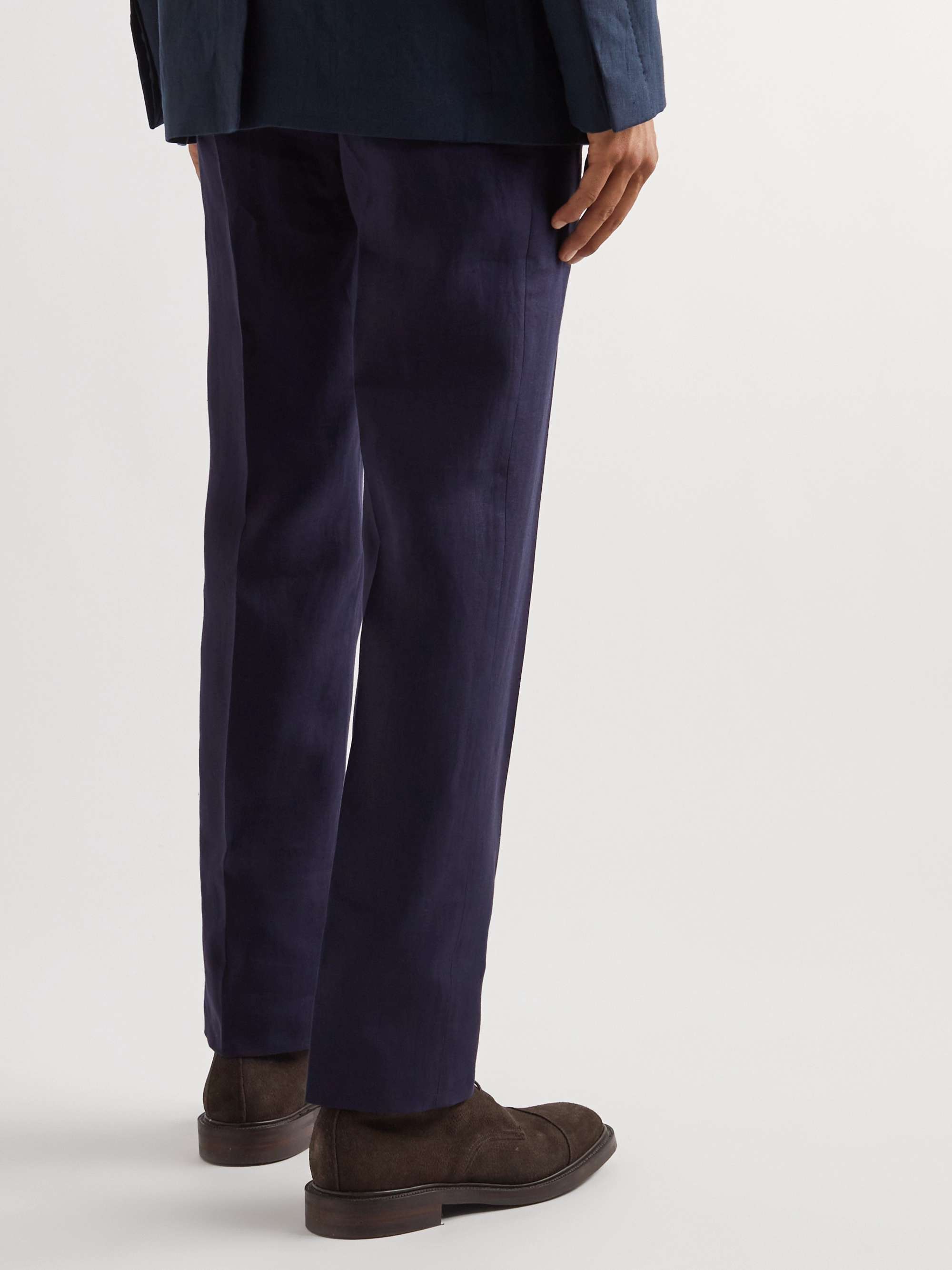 KINGSMAN Tapered Linen Suit Trousers