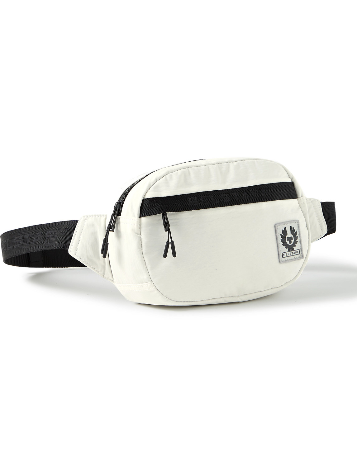 Belstaff Logo-appliquéd Webbing-trimmed Ripple Shell Belt Bag In White