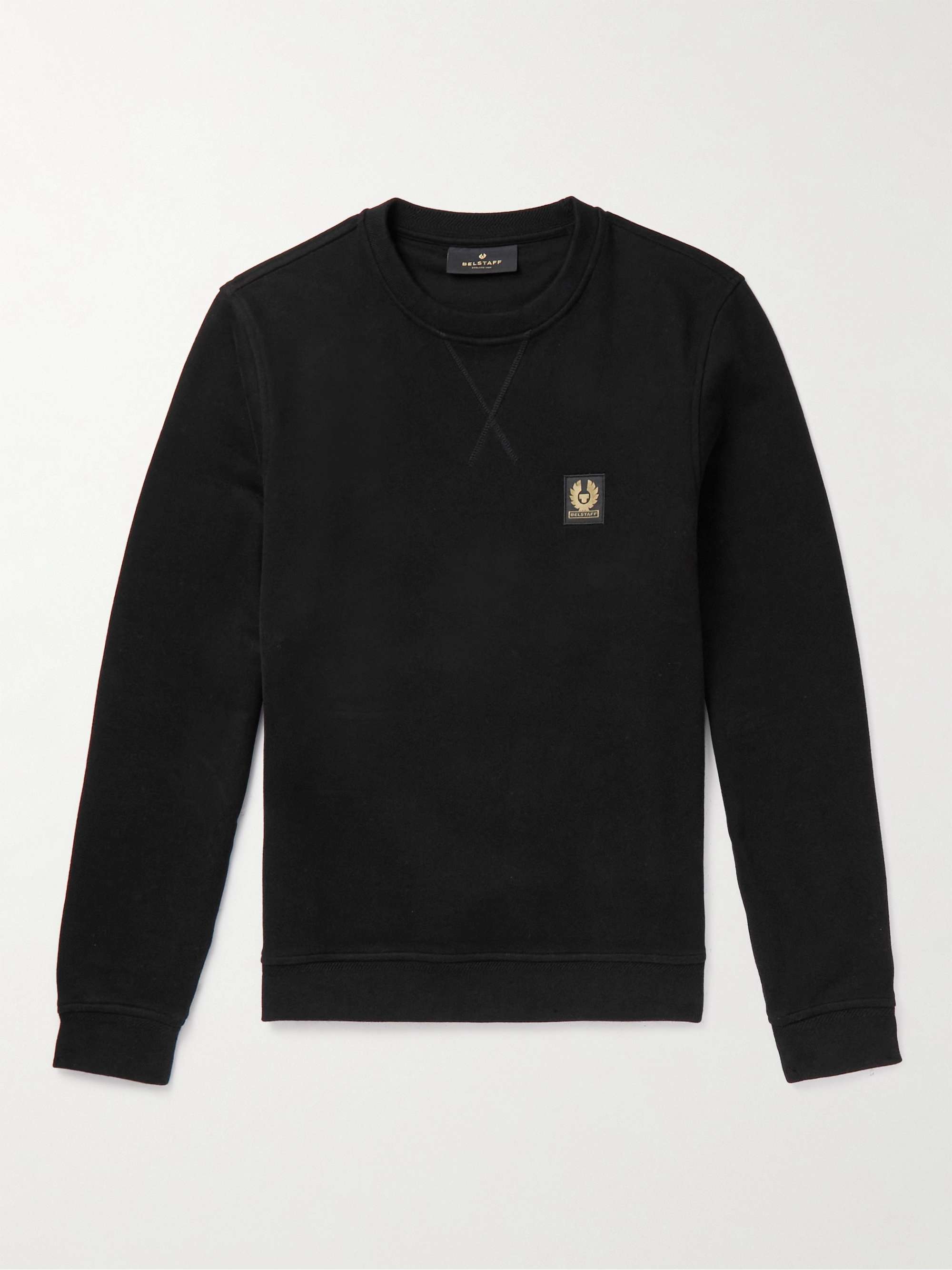 BELSTAFF Logo-Appliquéd Garment-Dyed Cotton-Jersey Sweatshirt