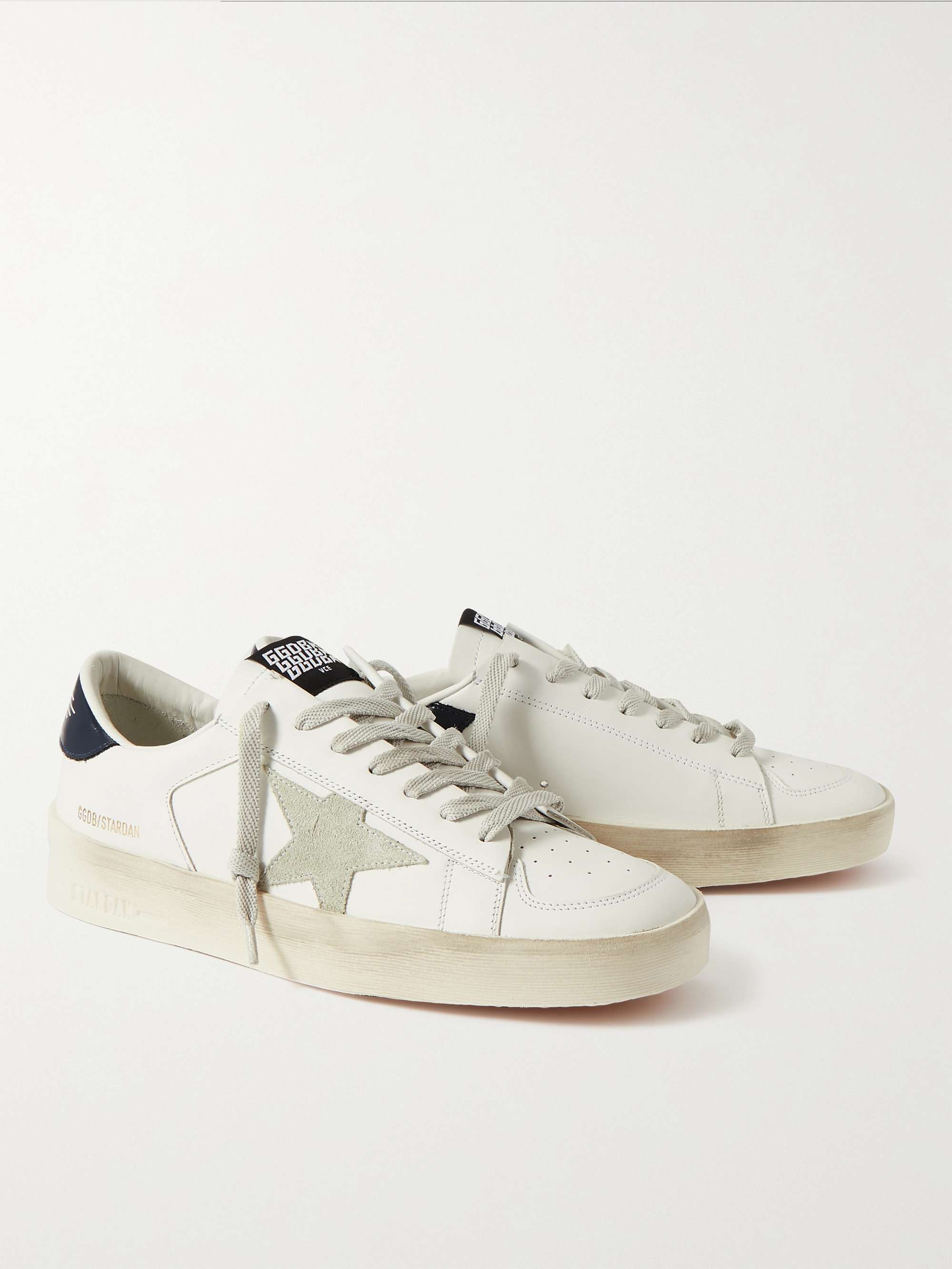 GOLDEN GOOSE Stardan Suede-Trimmed Leather Sneakers