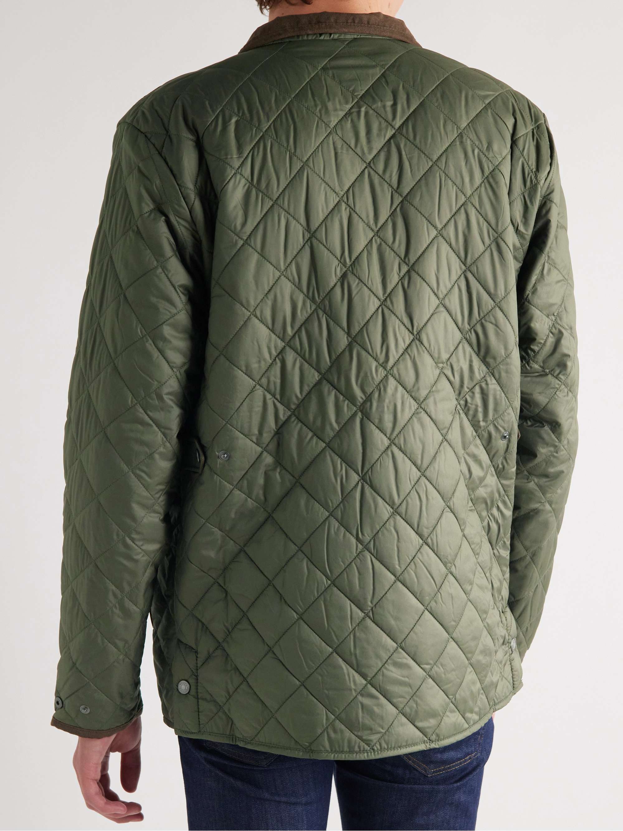Army green Suffolk Fleece-Lined Quilted Shell Jacket | PETER MILLAR ...